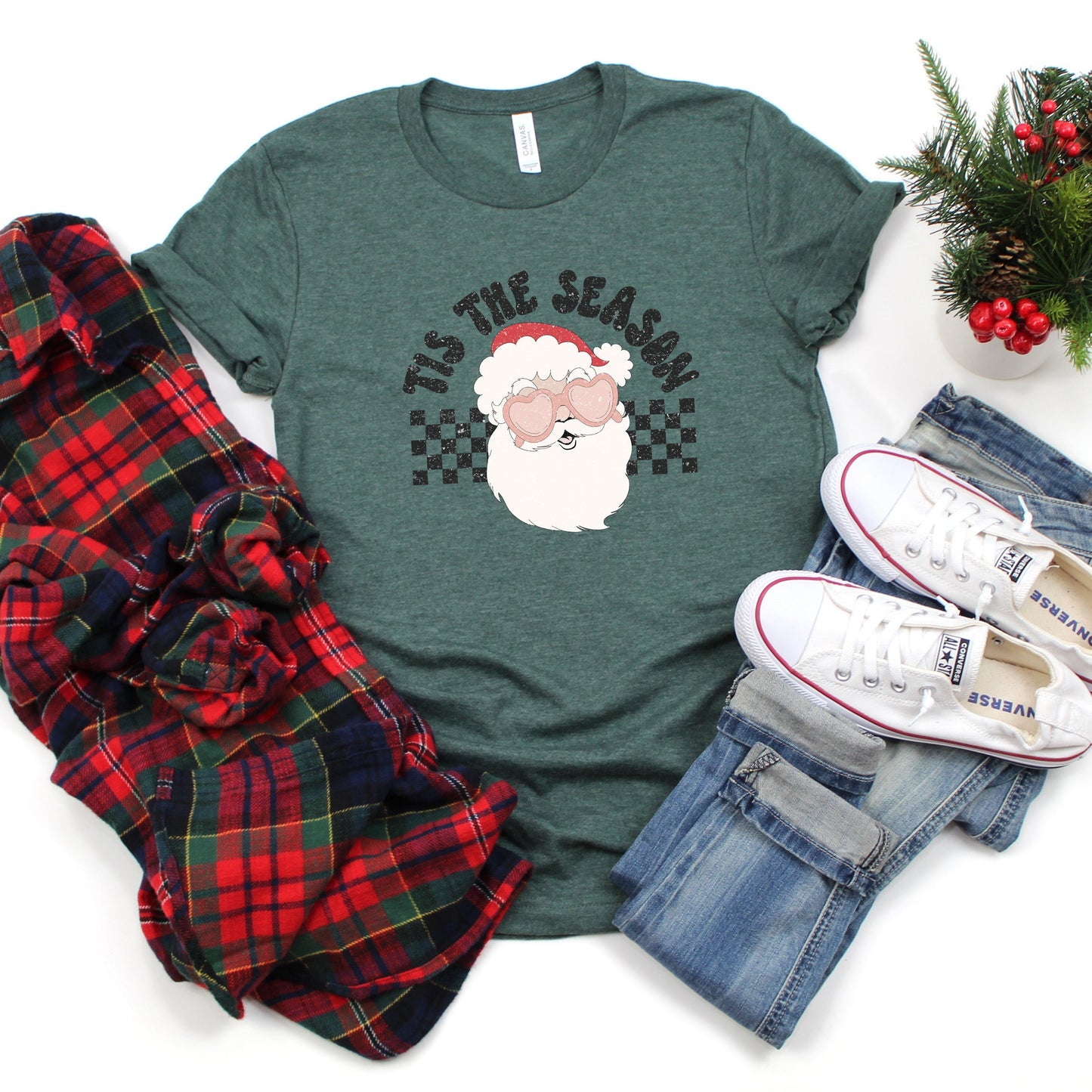 Tis The Season Santa | Short Sleeve Crew Neck