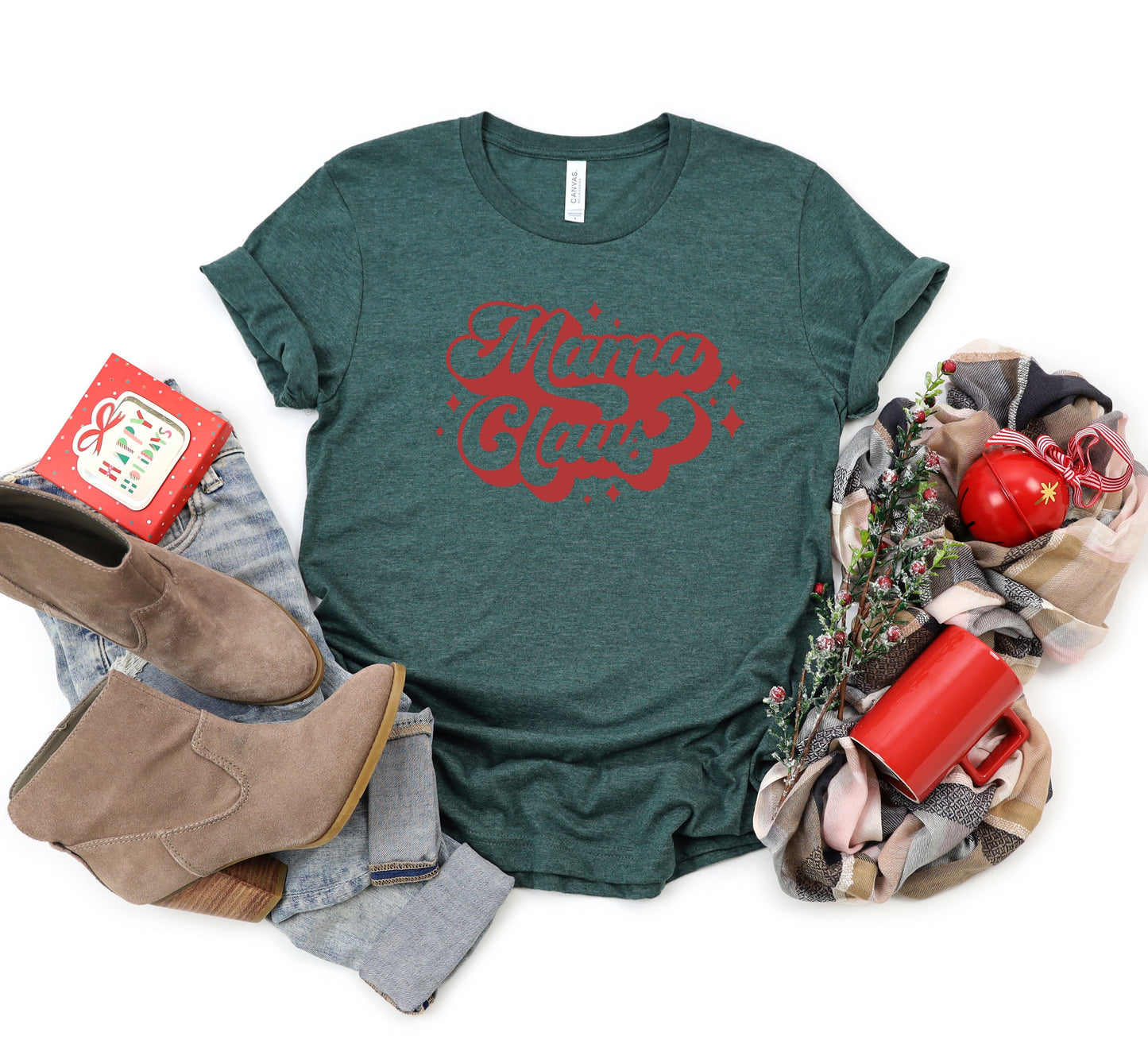 Mama Claus Groovy | Short Sleeve Crew Neck