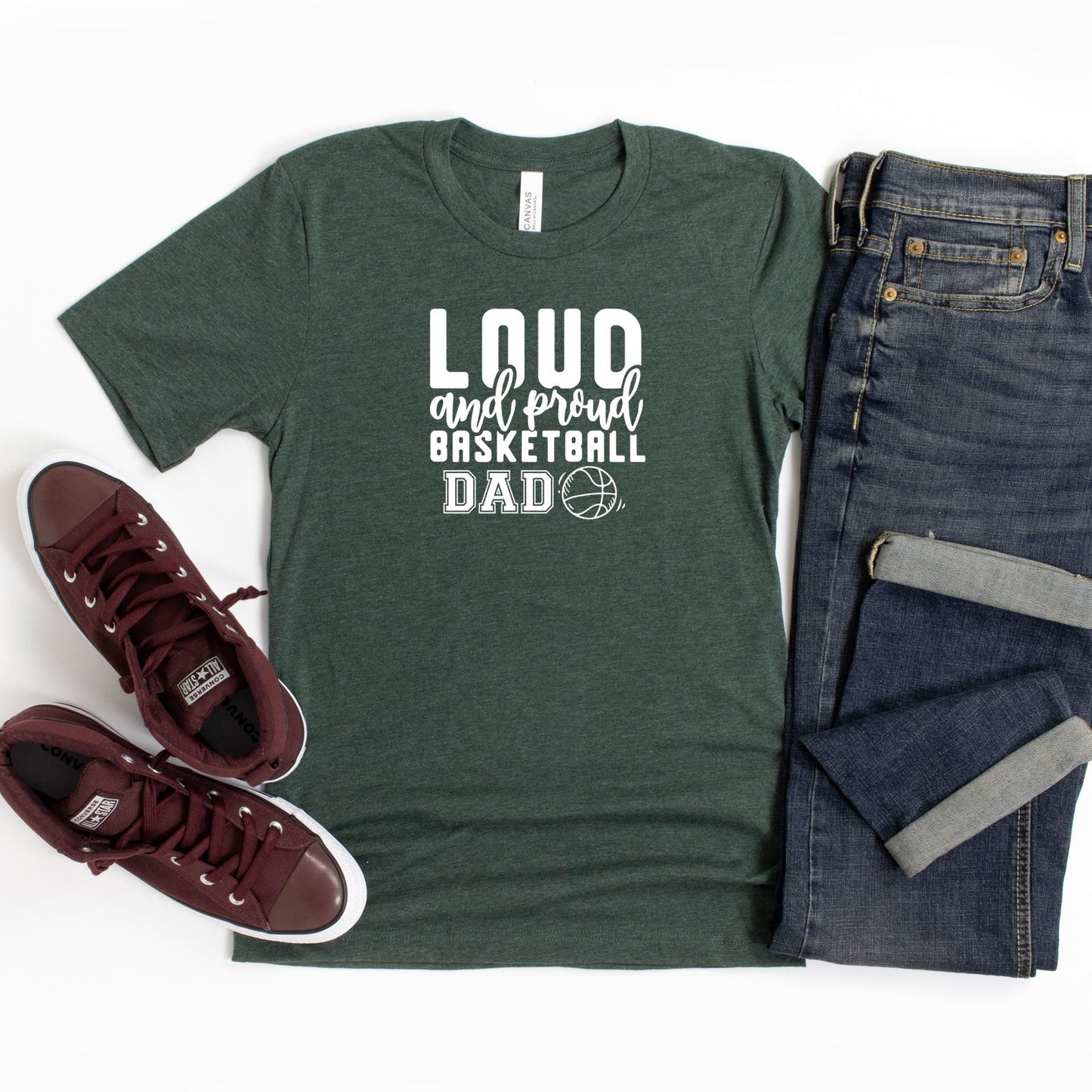 Loud And Proud Basketball Dad | Short Sleeve Crew Neck