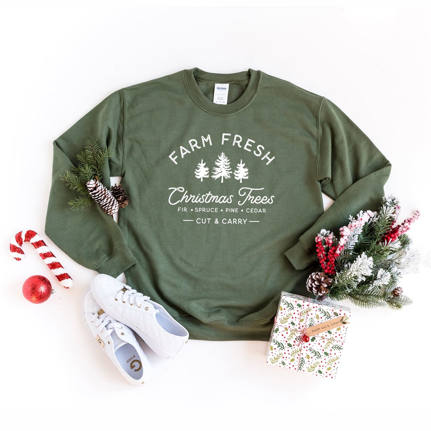 Farm Fresh Christmas | Long Sleeve Crew Neck