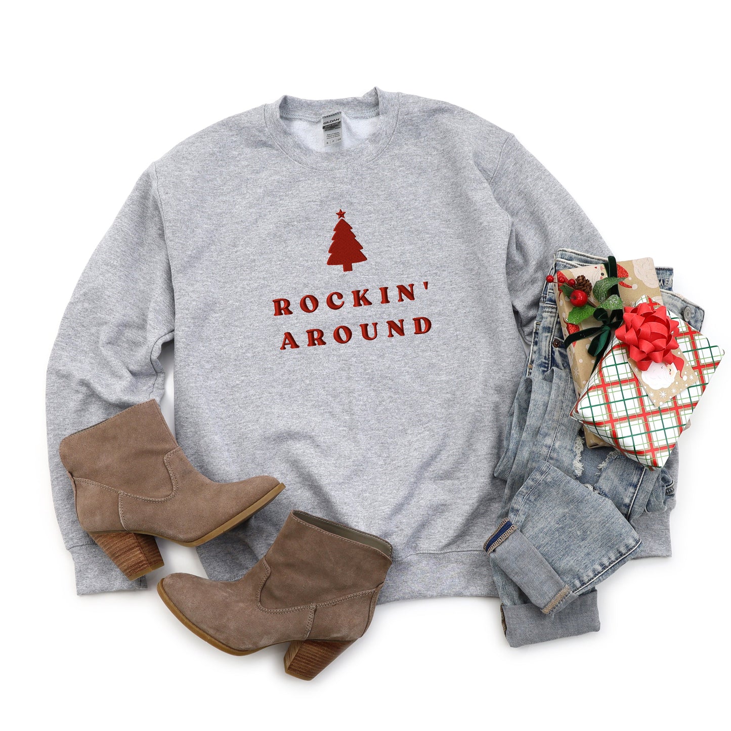 Embroidered Rockin' Around Tree | Sweatshirt
