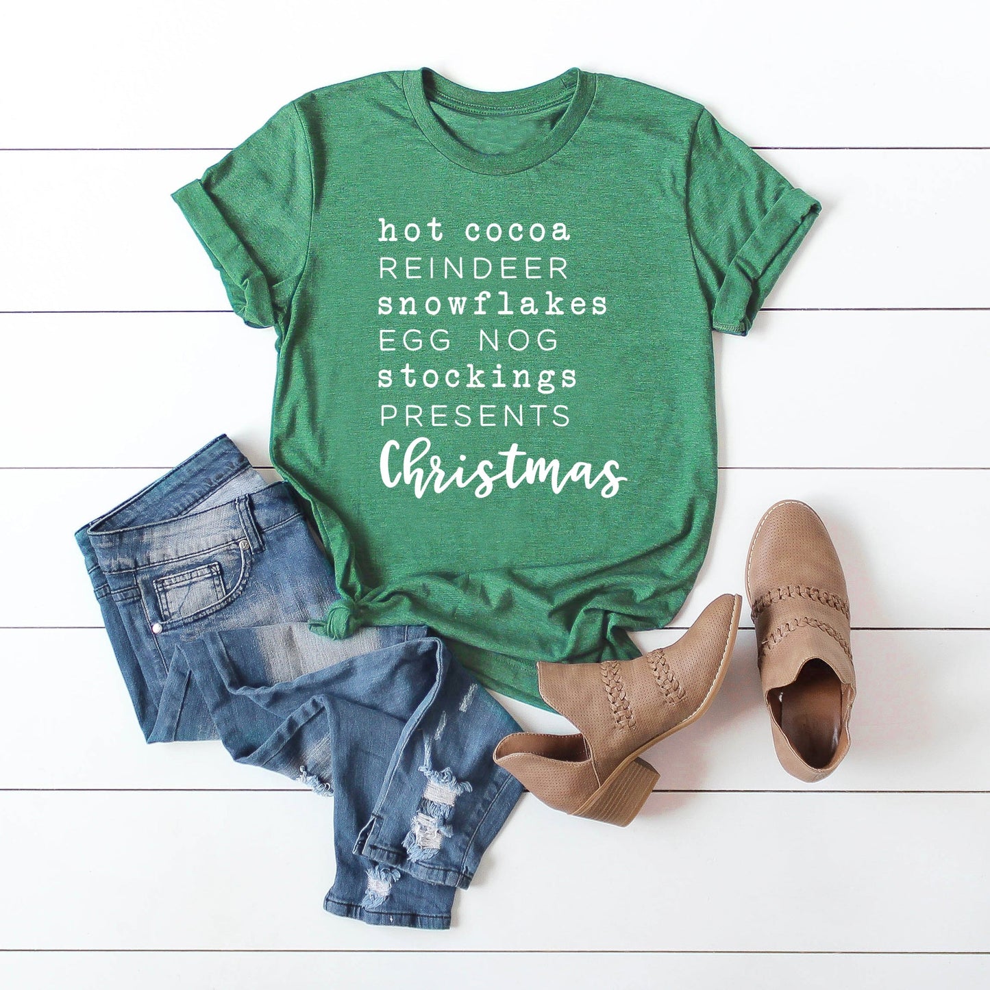 Christmas Words | Short Sleeve Crew Neck