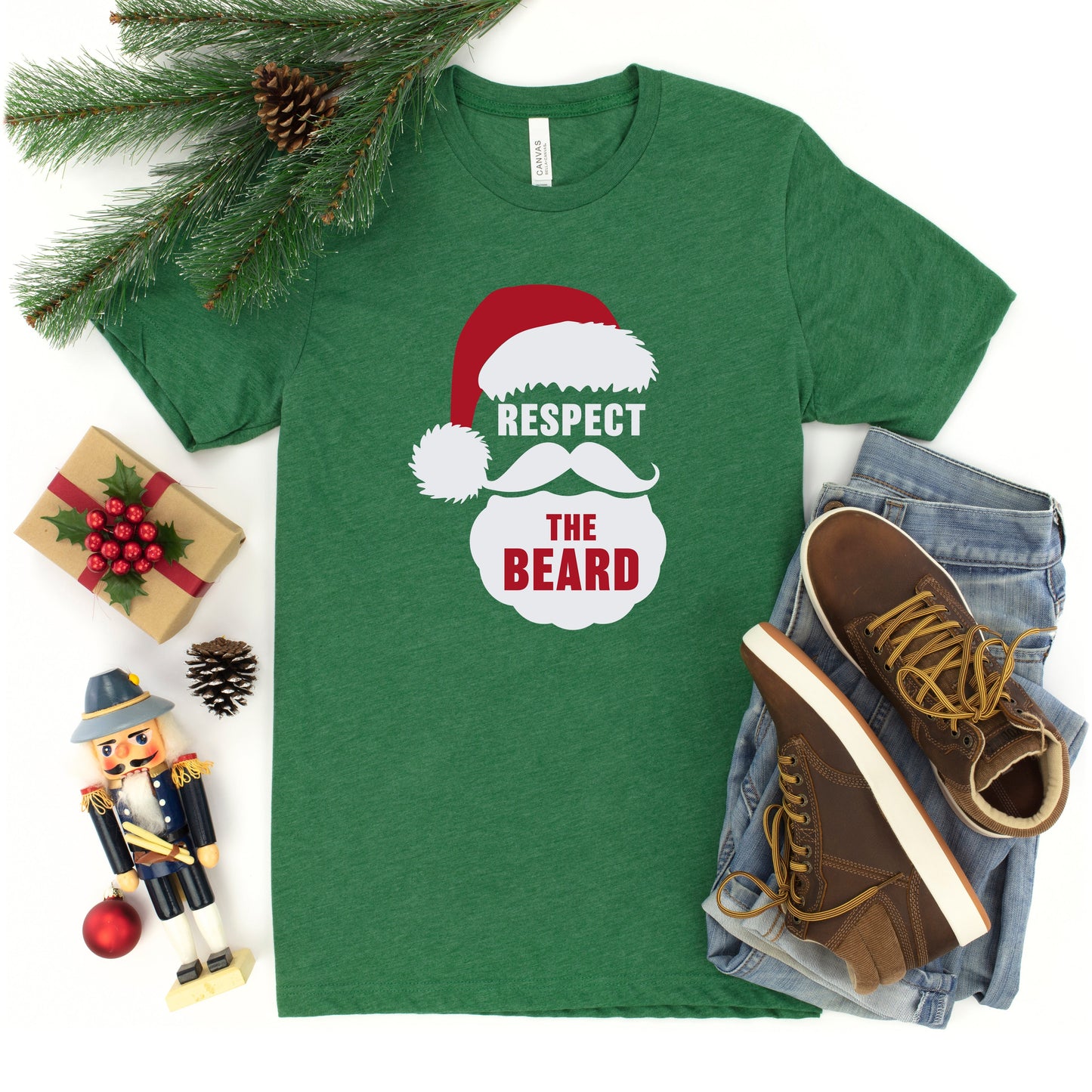 Respect The Beard Santa | Short Sleeve Crew Neck