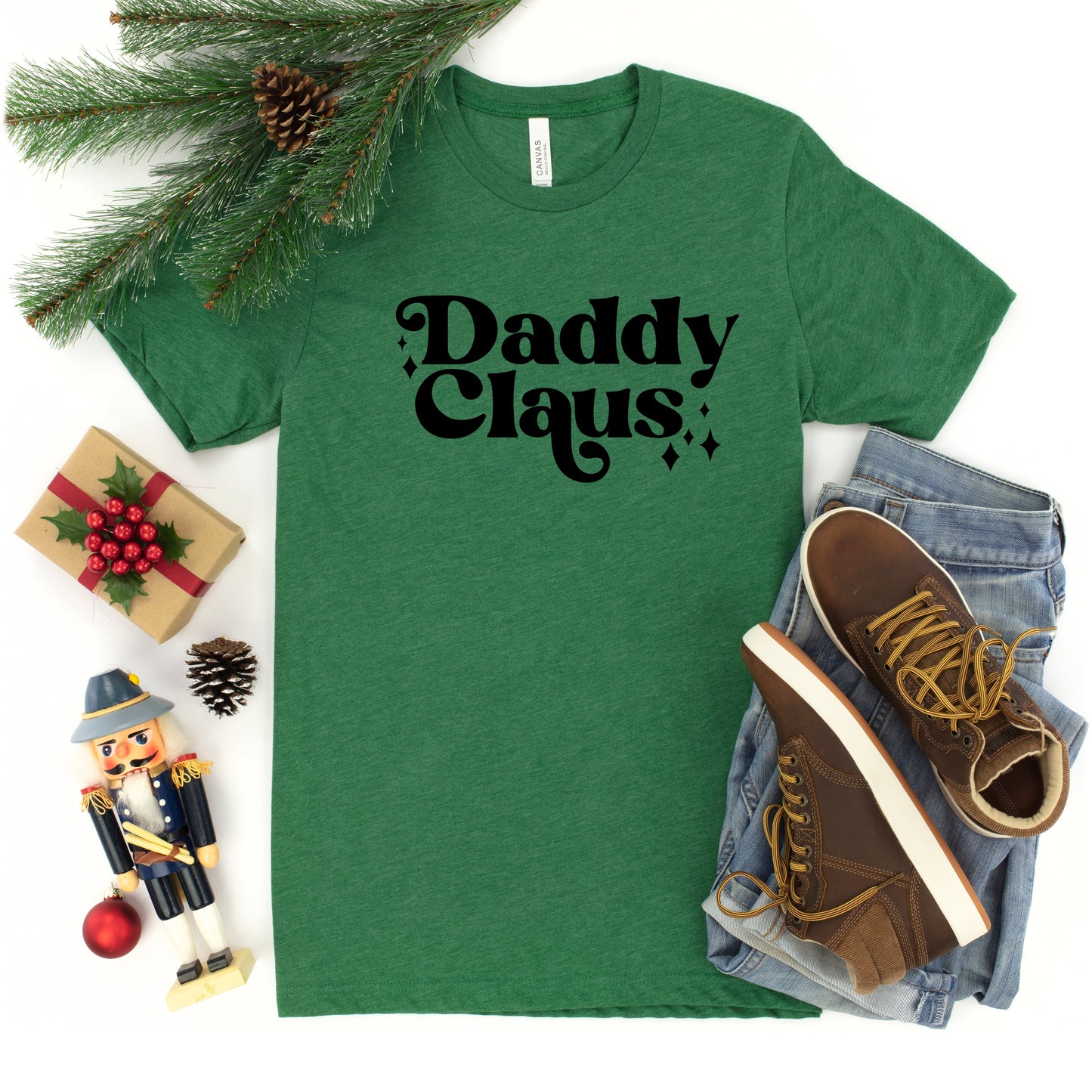 Daddy Claus Stars | Short Sleeve Crew Neck