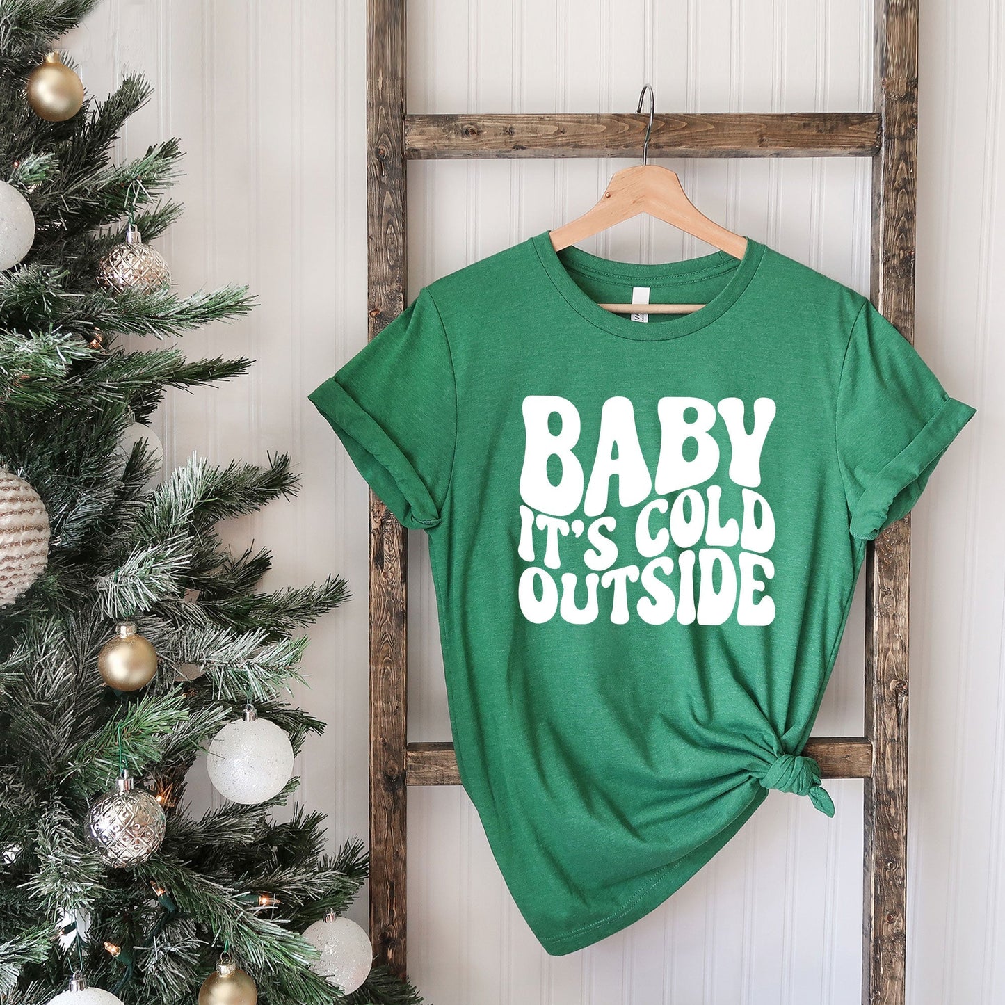 Baby It's Cold Outside Wavy | Short Sleeve Crew Neck