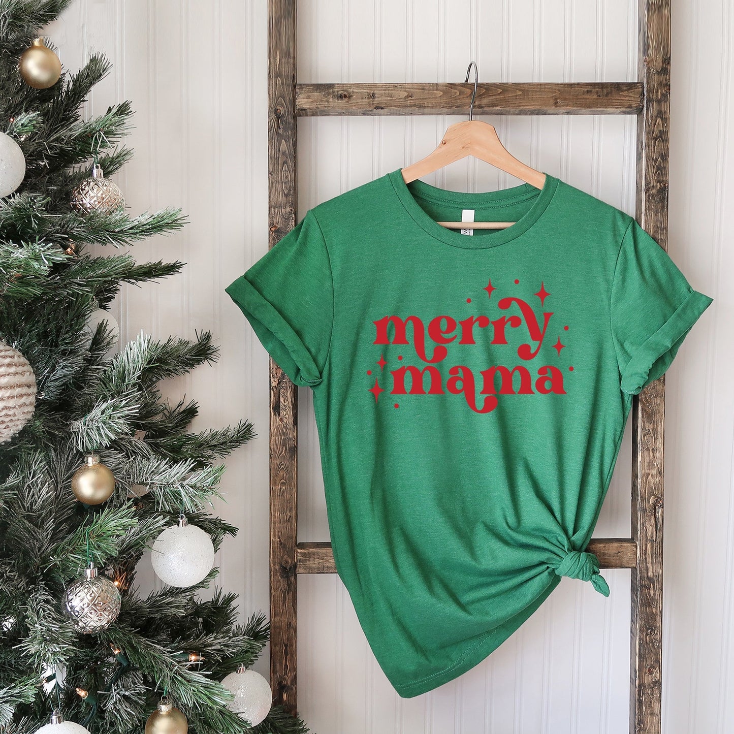Whimsical Merry Mama | Short Sleeve Crew Neck