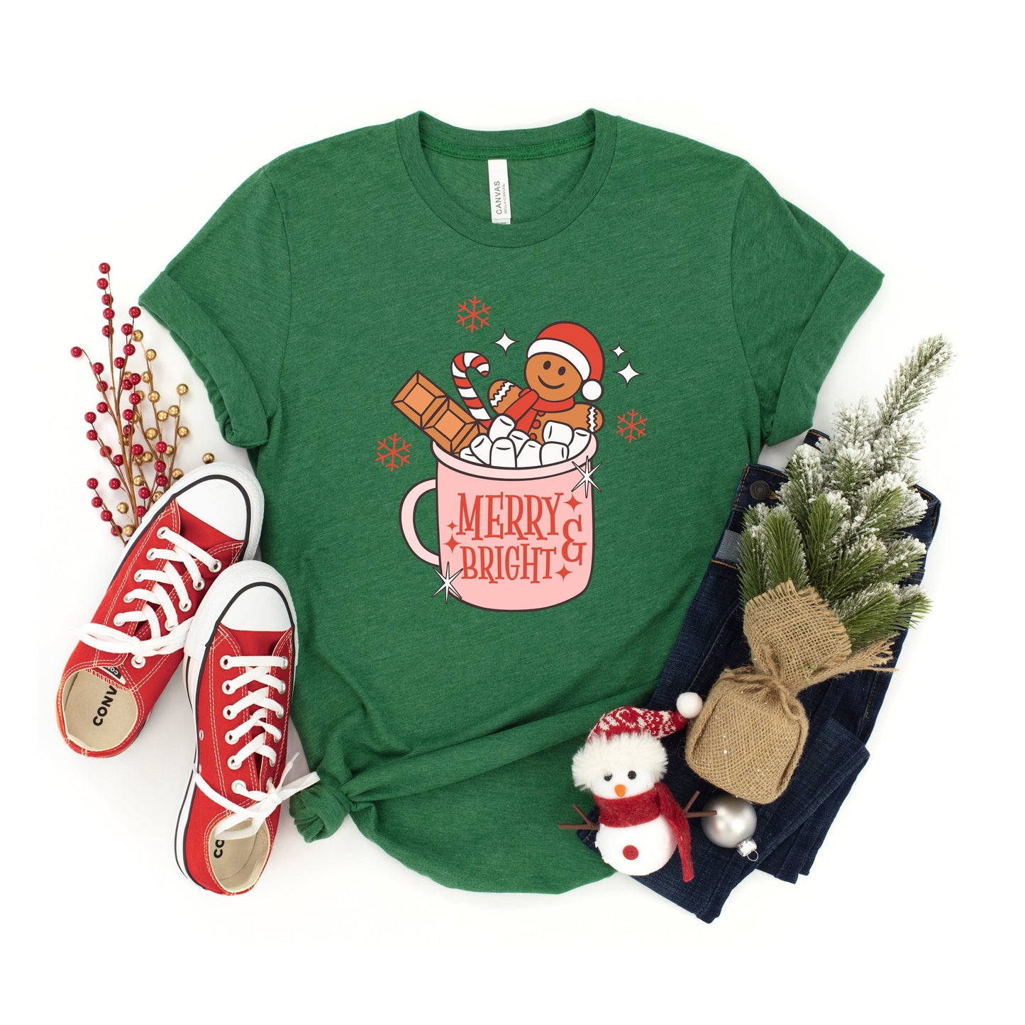 Merry And Bright Mug | Short Sleeve Crew Neck
