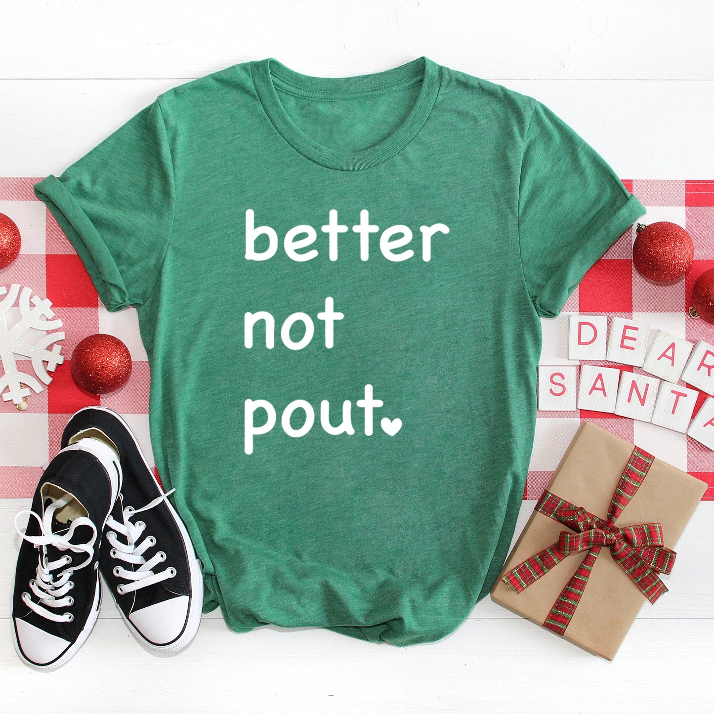 Better Not Pout Heart | Short Sleeve Crew Neck