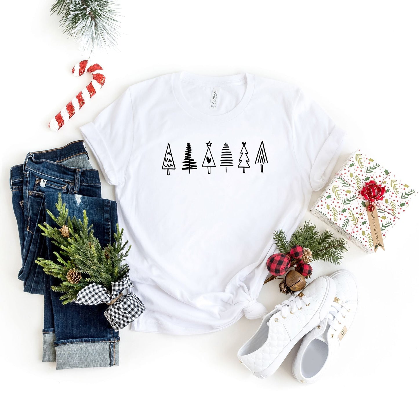 Row Of Christmas Trees | Short Sleeve Crew Neck