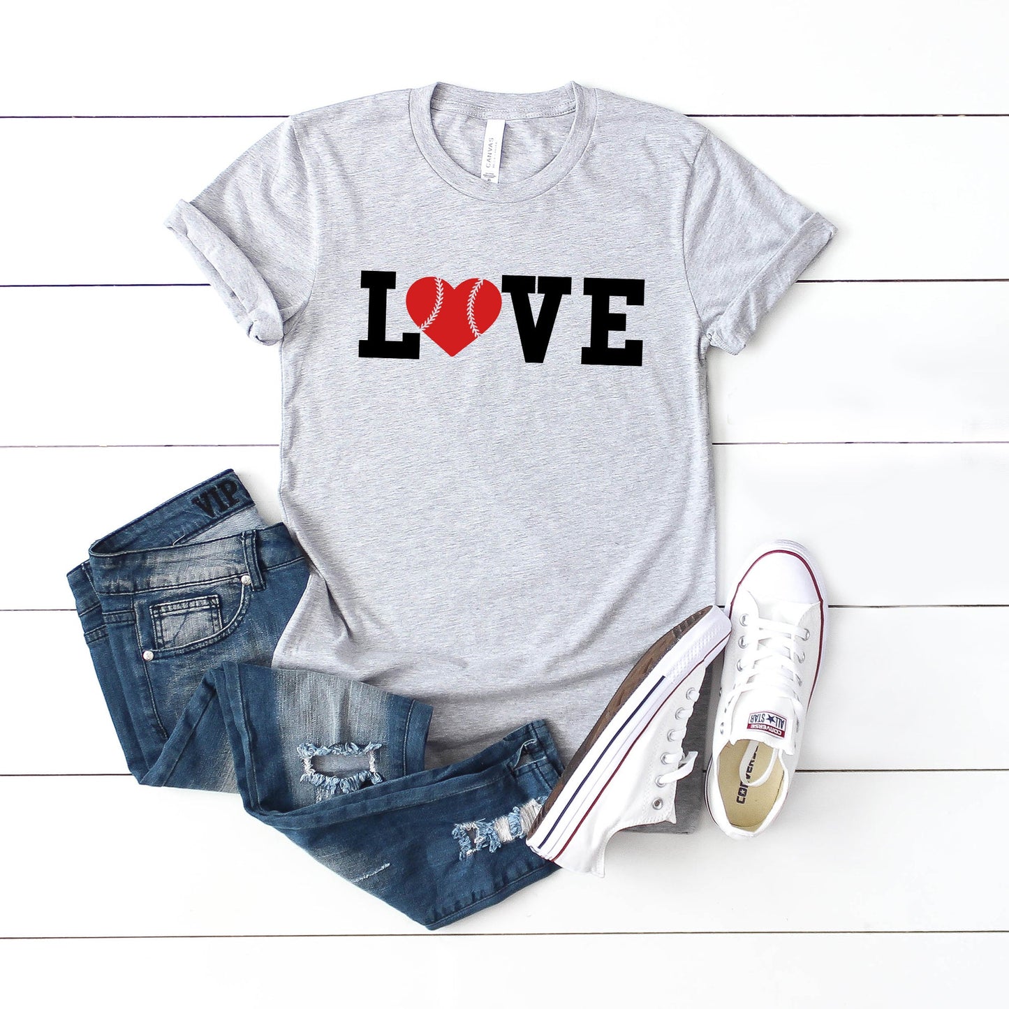 Love Baseball Colorful | Short Sleeve Crew Neck