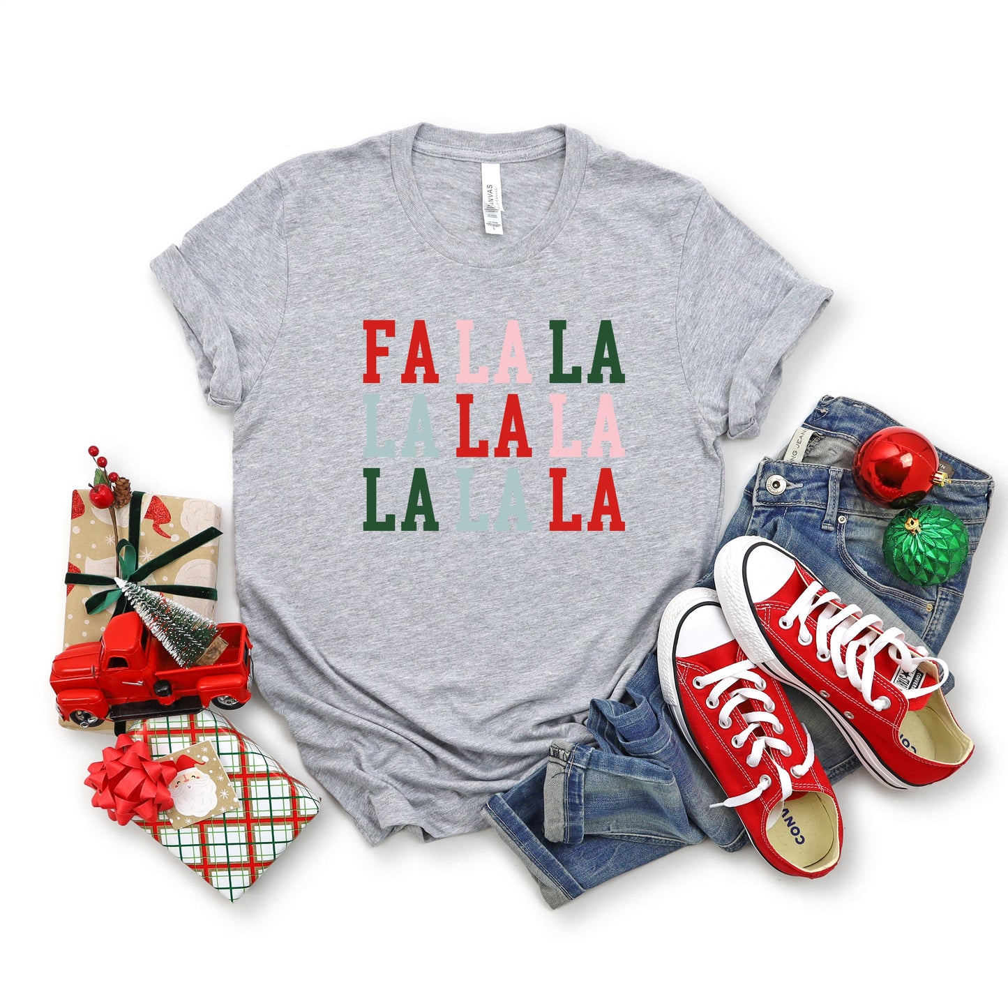 Colorful Fa La La | Short Sleeve Crew Neck