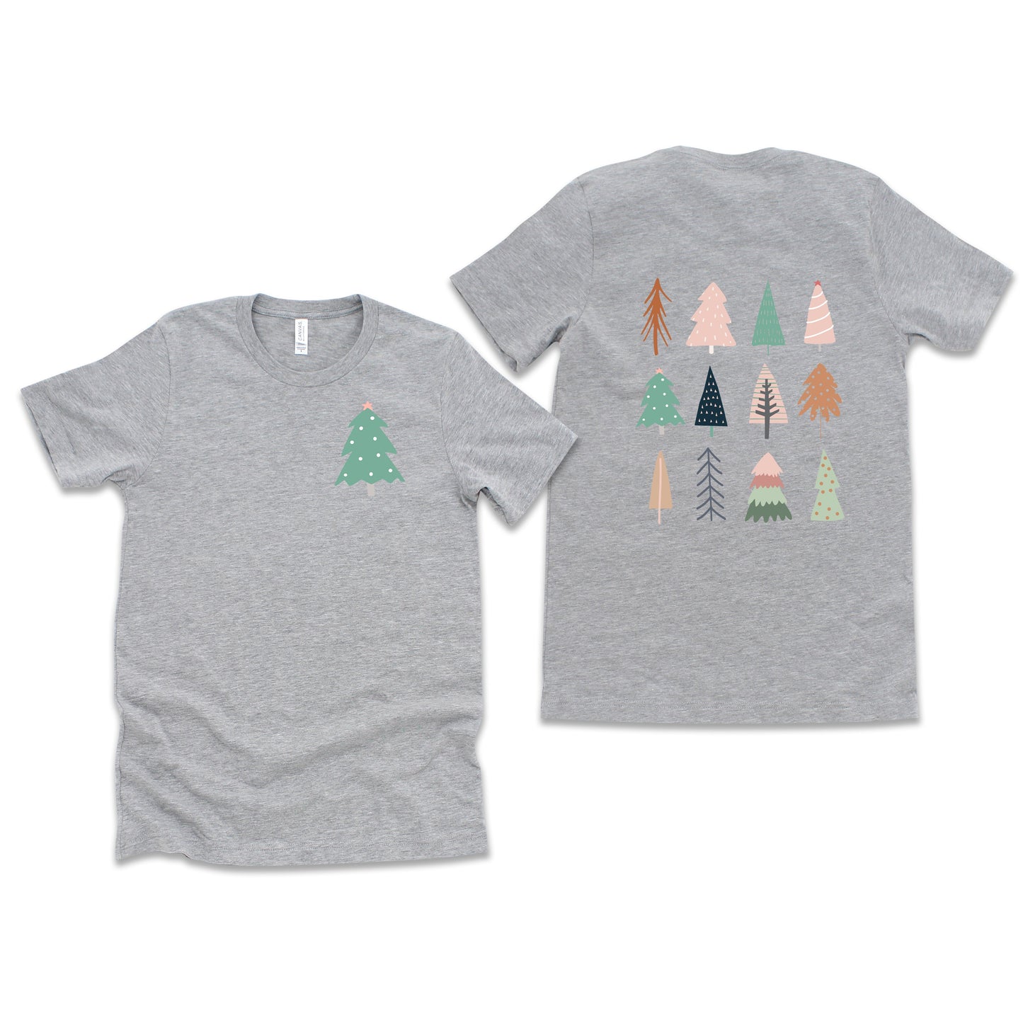 Christmas Tree Chart | Short Sleeve Crew Neck | Front And Back Ink
