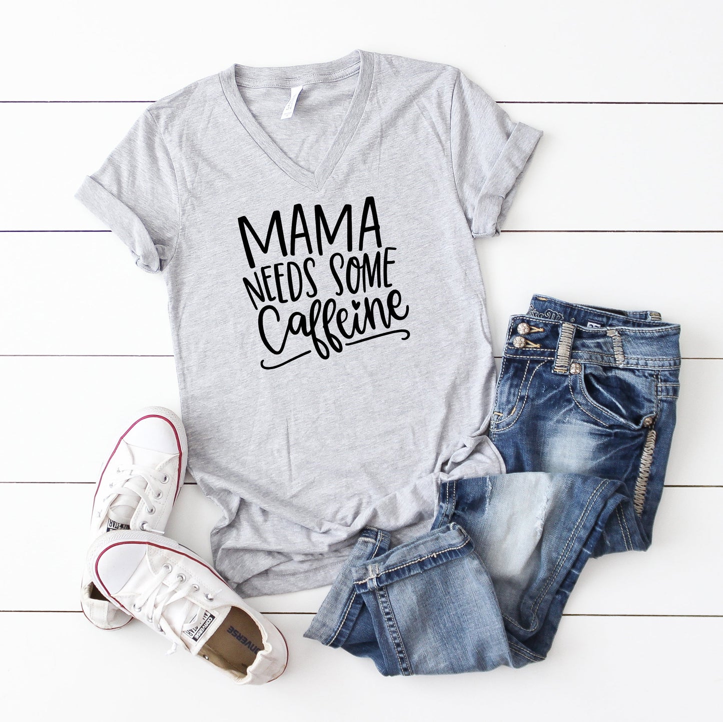Mama Needs Some Caffeine | Short Sleeve V-Neck