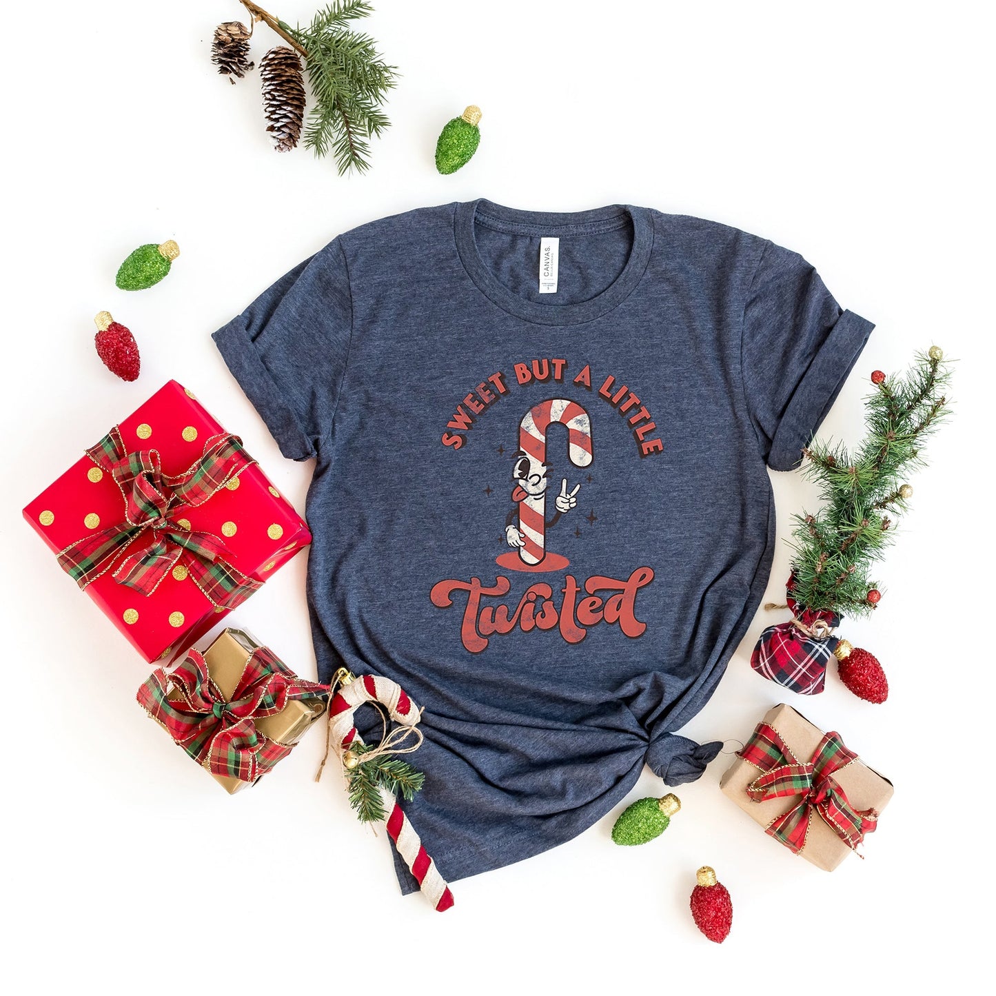 A Little Twisted Candy Cane | Short Sleeve Crew Neck