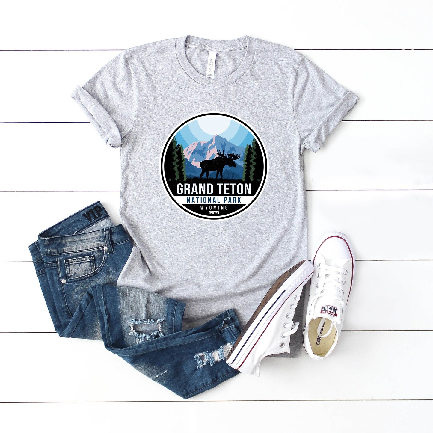 Grand Teton National Park Badge | Short Sleeve Crew Neck