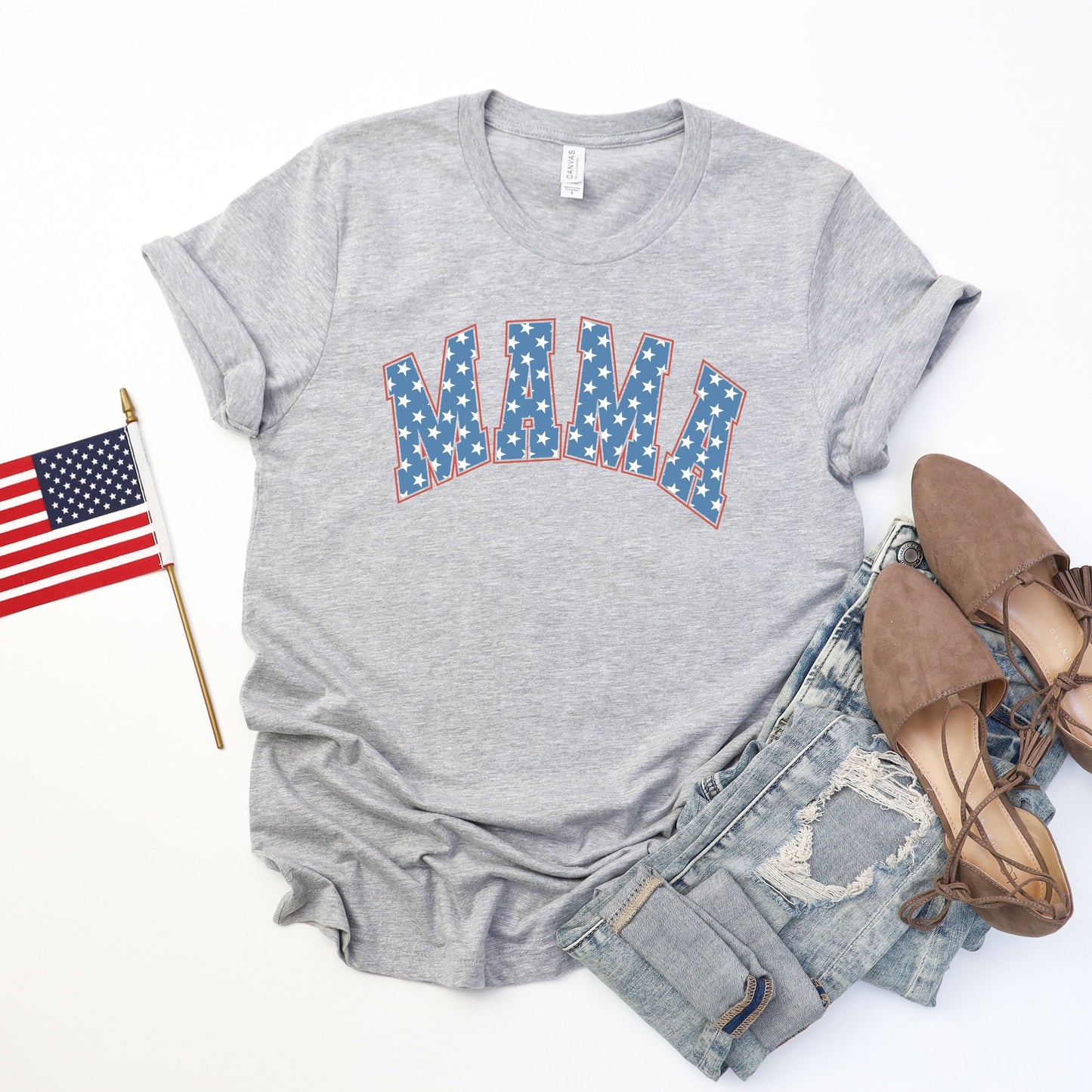 Retro Mama Stars | Short Sleeve Crew Neck