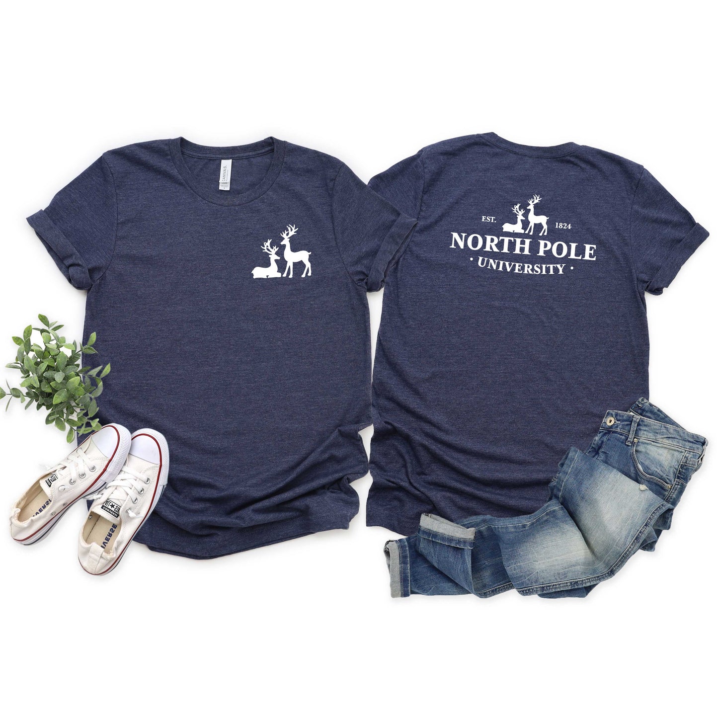North Pole University | Short Sleeve Crew Neck | Front And Back Ink