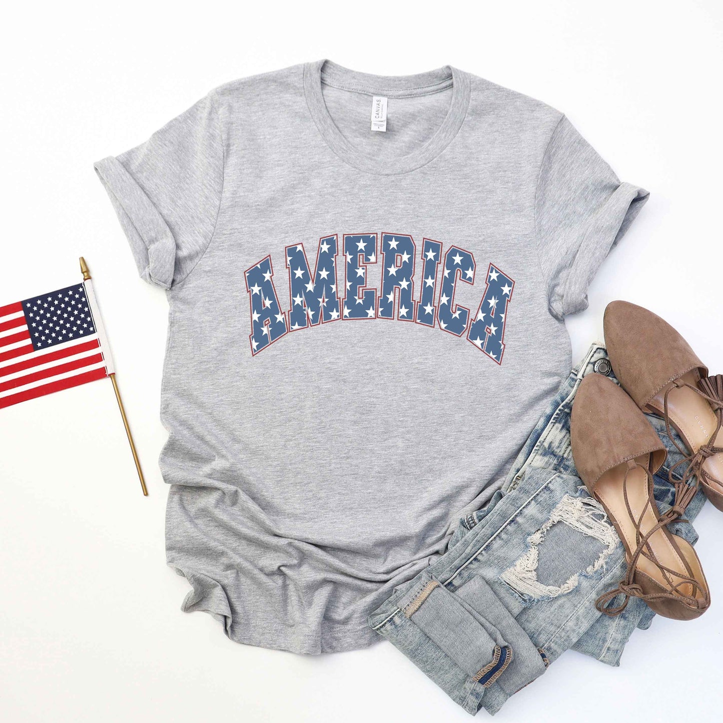 Retro America Stars | Short Sleeve Crew Neck