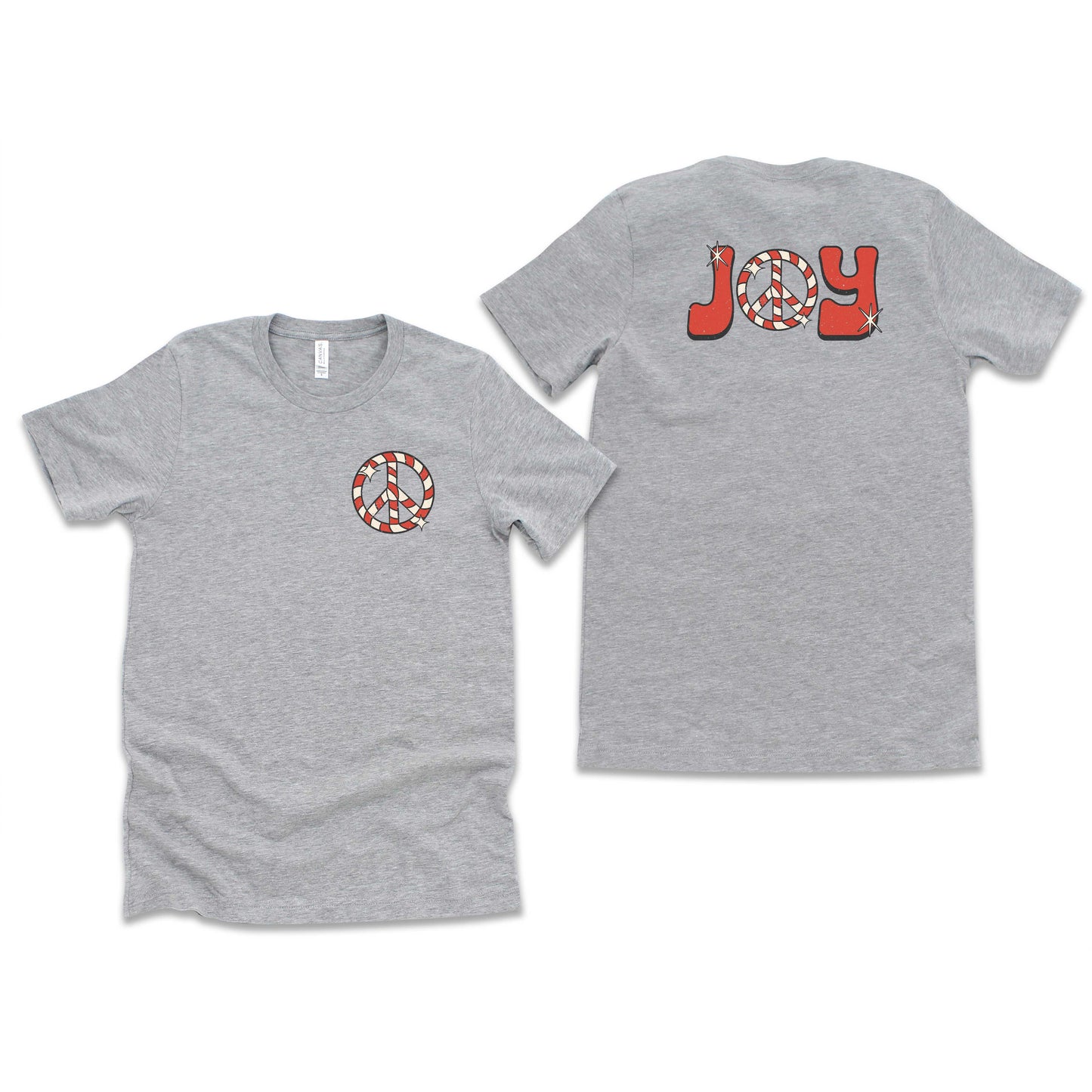 Joy Peace Sign | Short Sleeve Crew Neck | Front And Back Ink