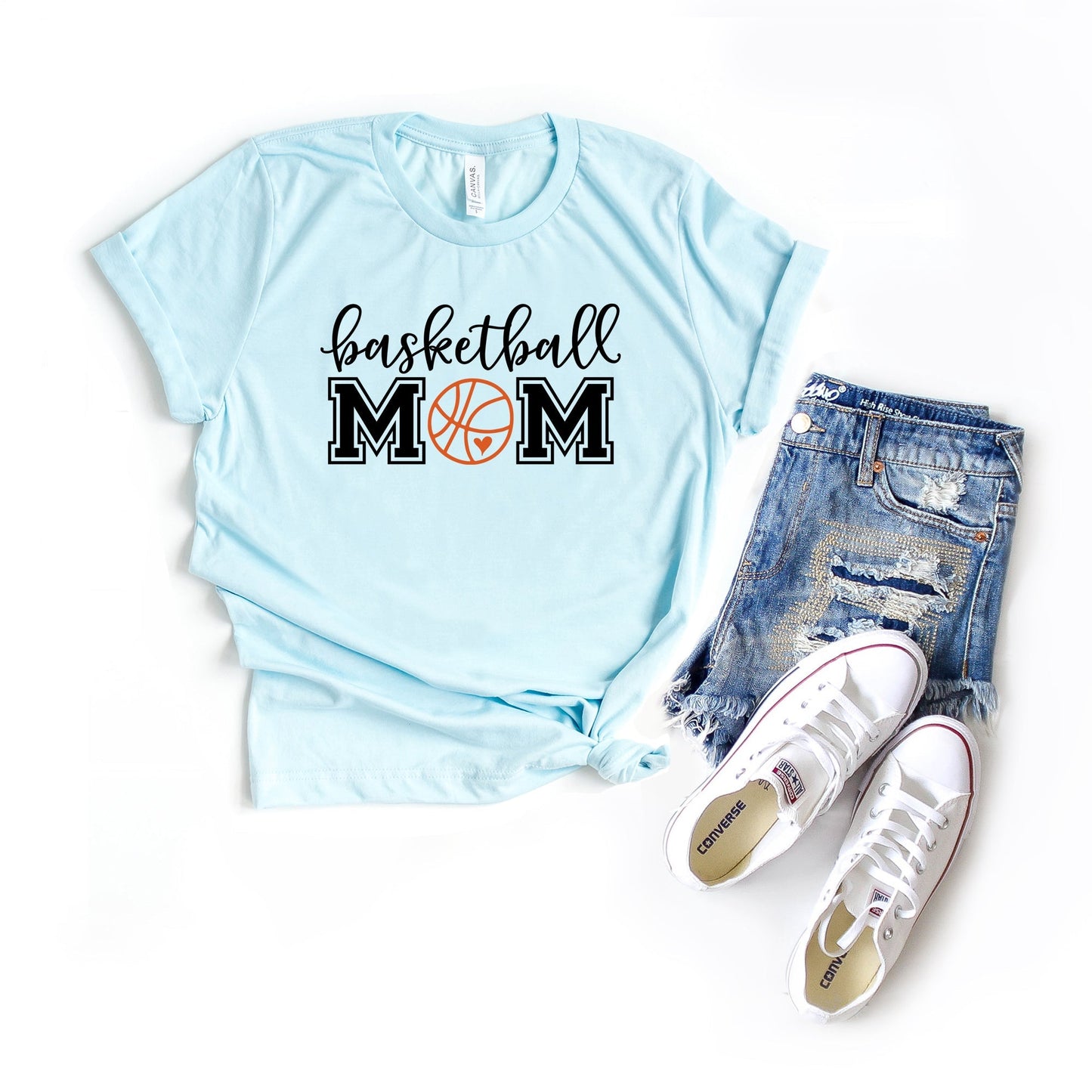 Basketball Mom With Ball | Short Sleeve Crew Neck