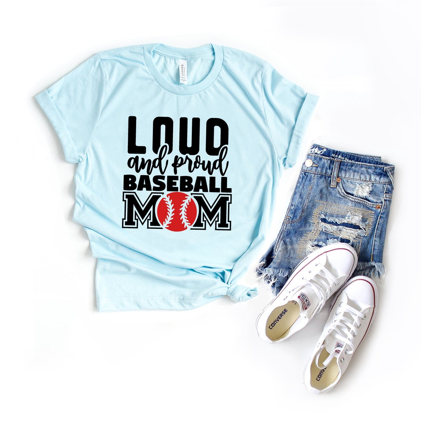 Loud And Proud Baseball Mom | Short Sleeve Crew Neck