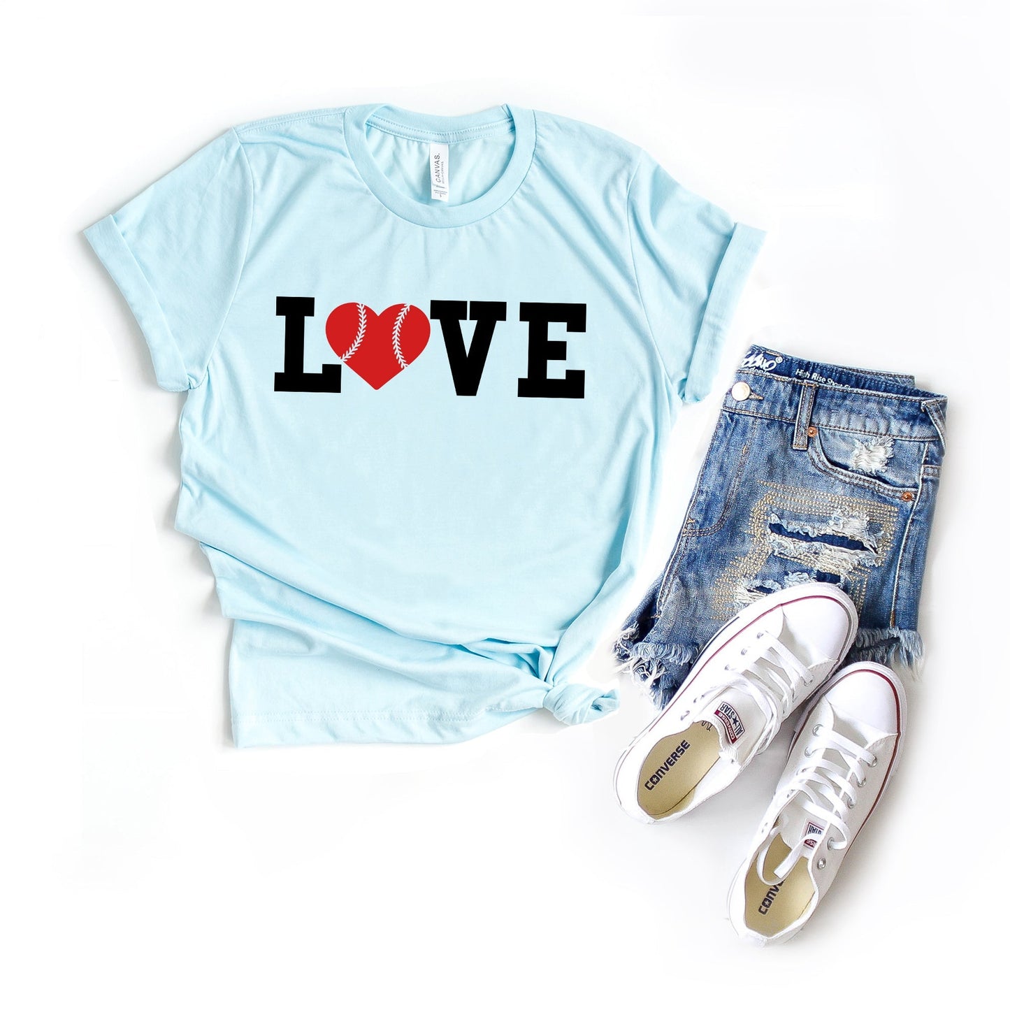 Love Baseball Colorful | Short Sleeve Crew Neck