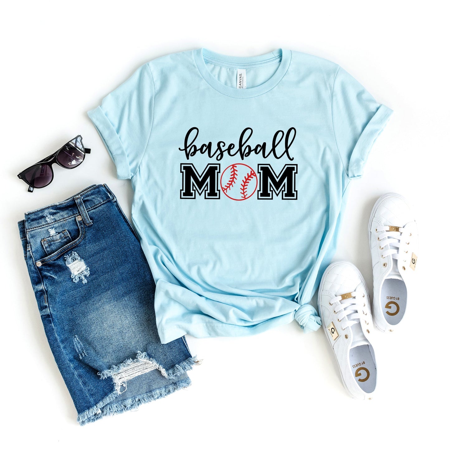 Baseball Mom With Ball | Short Sleeve Crew Neck
