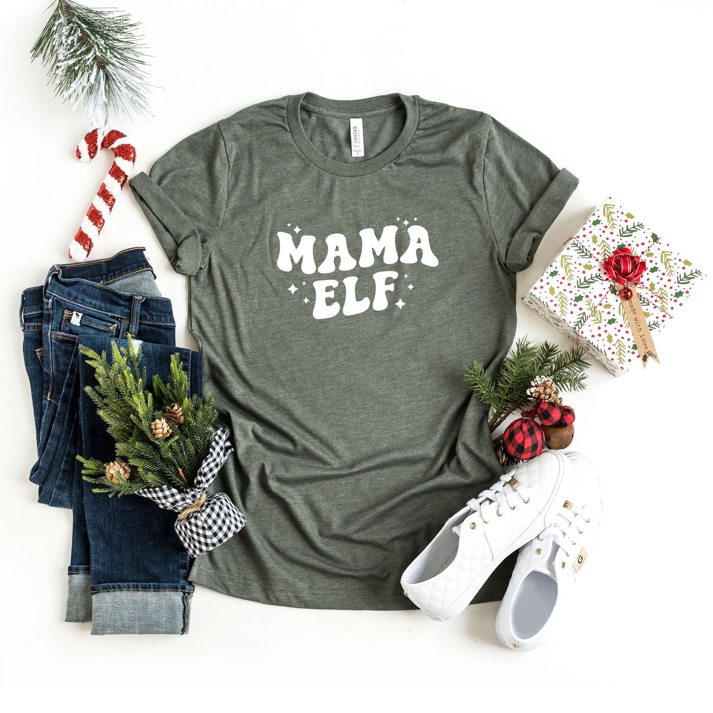 Mama Elf | Short Sleeve Crew Neck