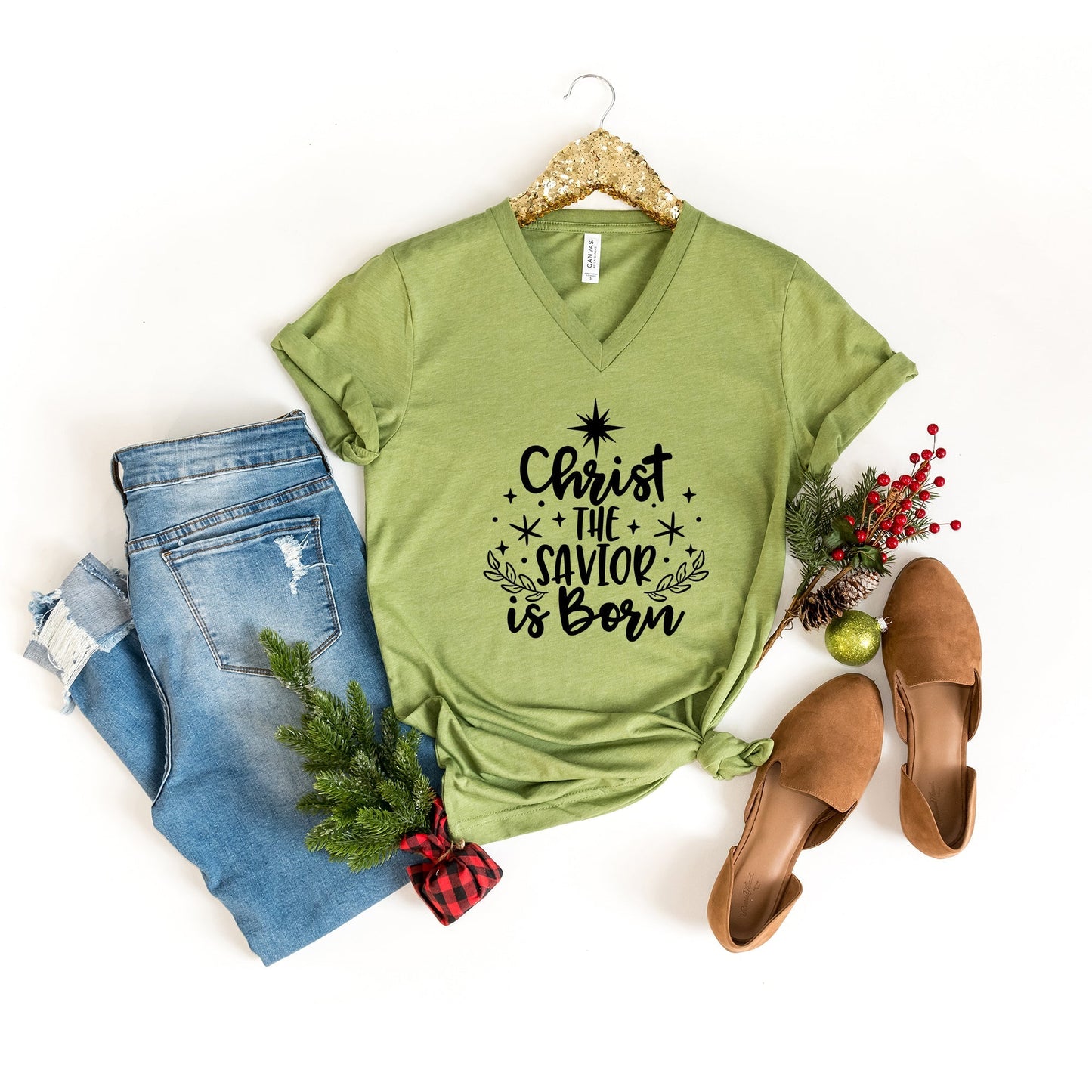 The Savior Is Born Star | Short Sleeve V-Neck