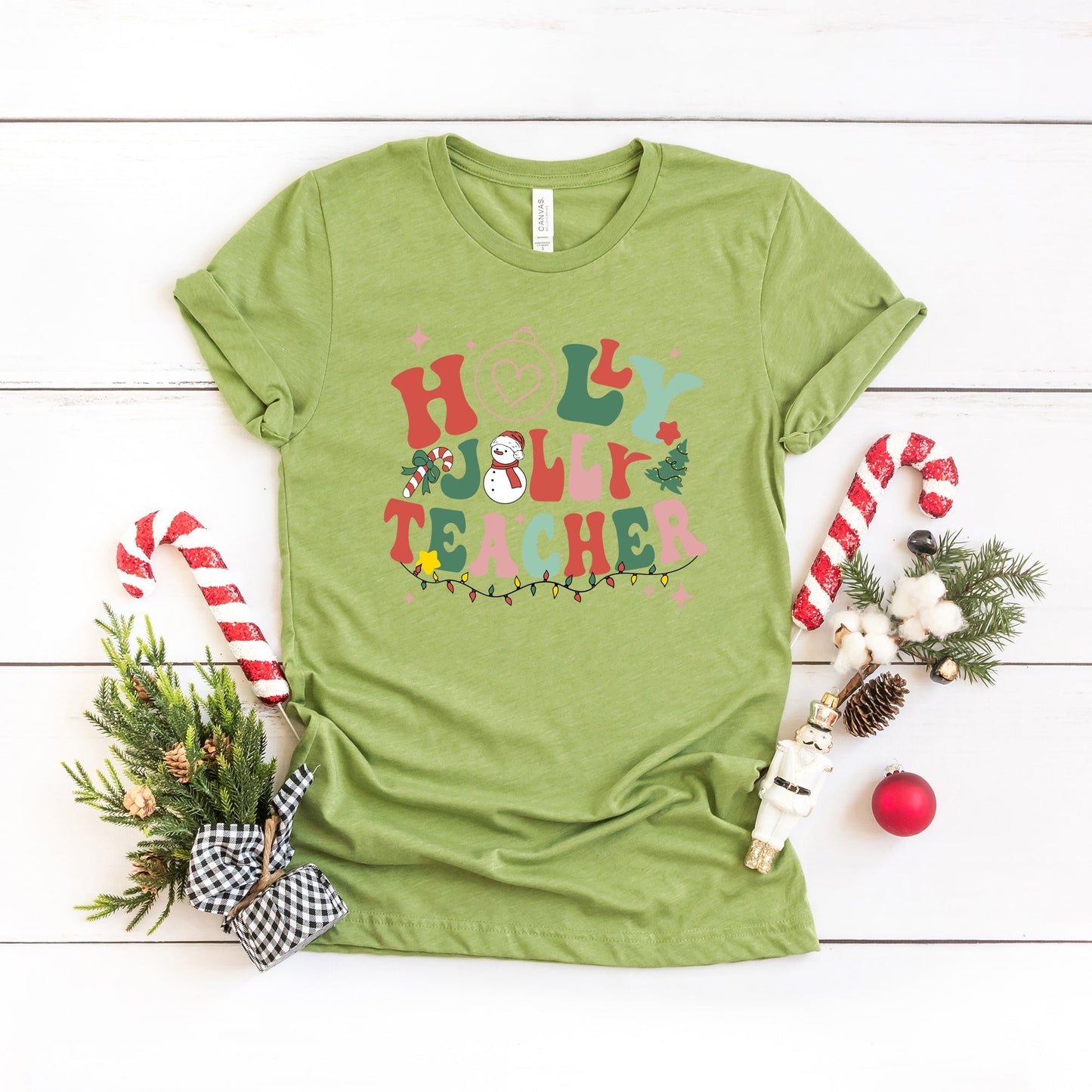 Holly Jolly Teacher | Short Sleeve Crew Neck