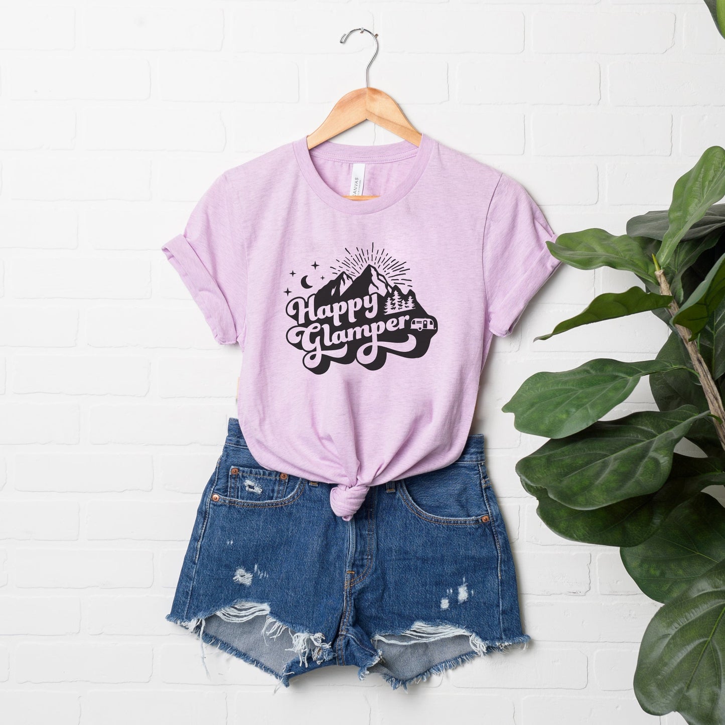 Happy Glamper Retro | Short Sleeve Crew Neck
