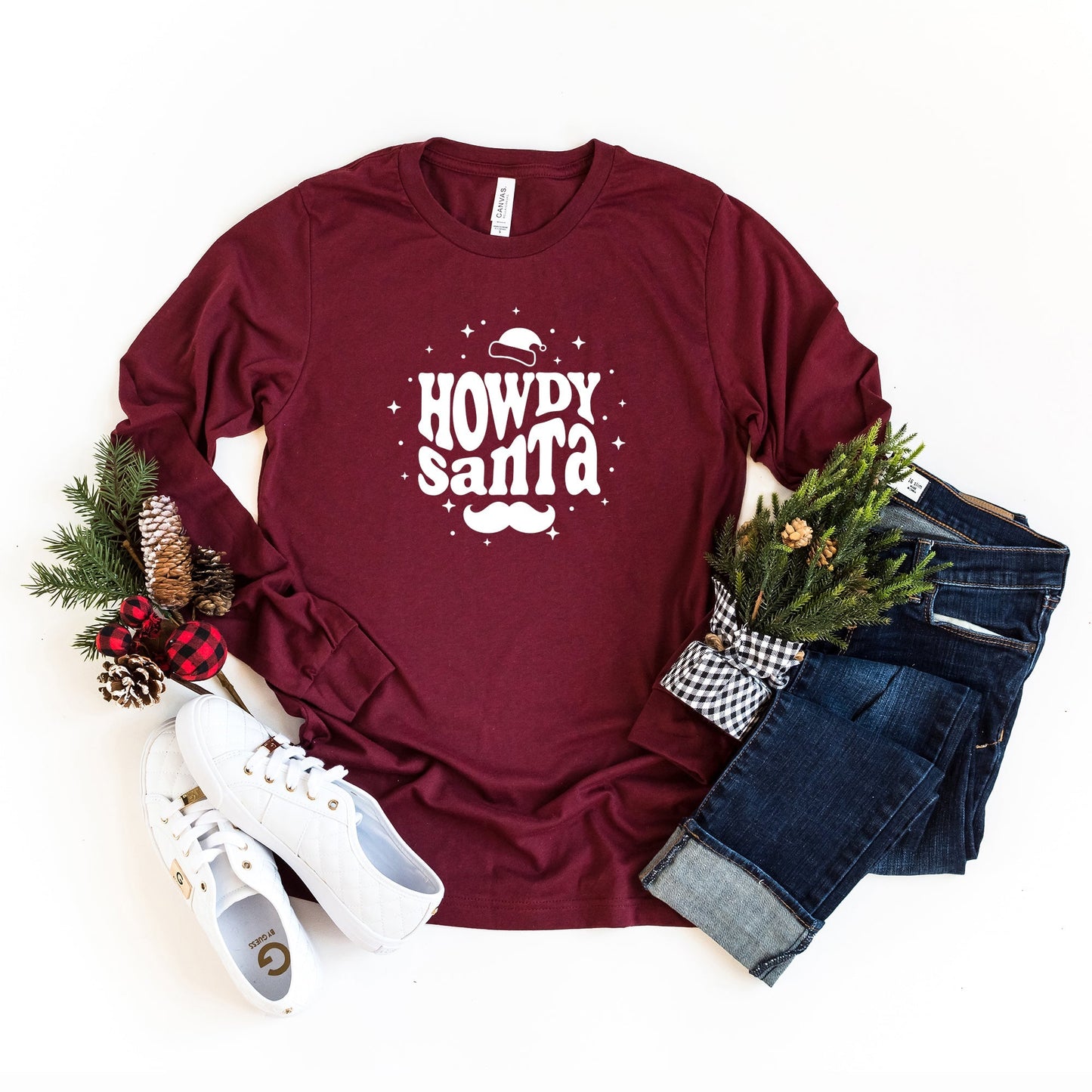 Howdy Santa | Long Sleeve Crew Neck