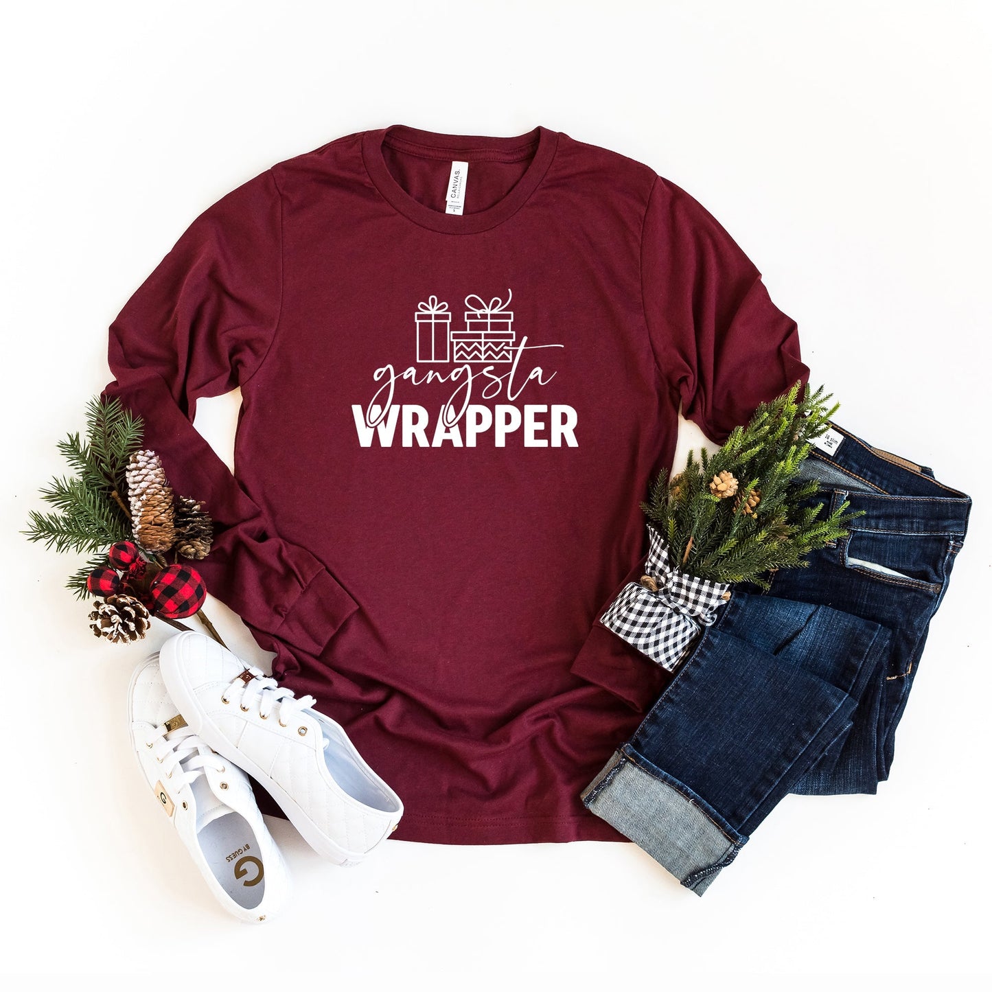 Gangsta Wrapper Presents | Long Sleeve Crew Neck