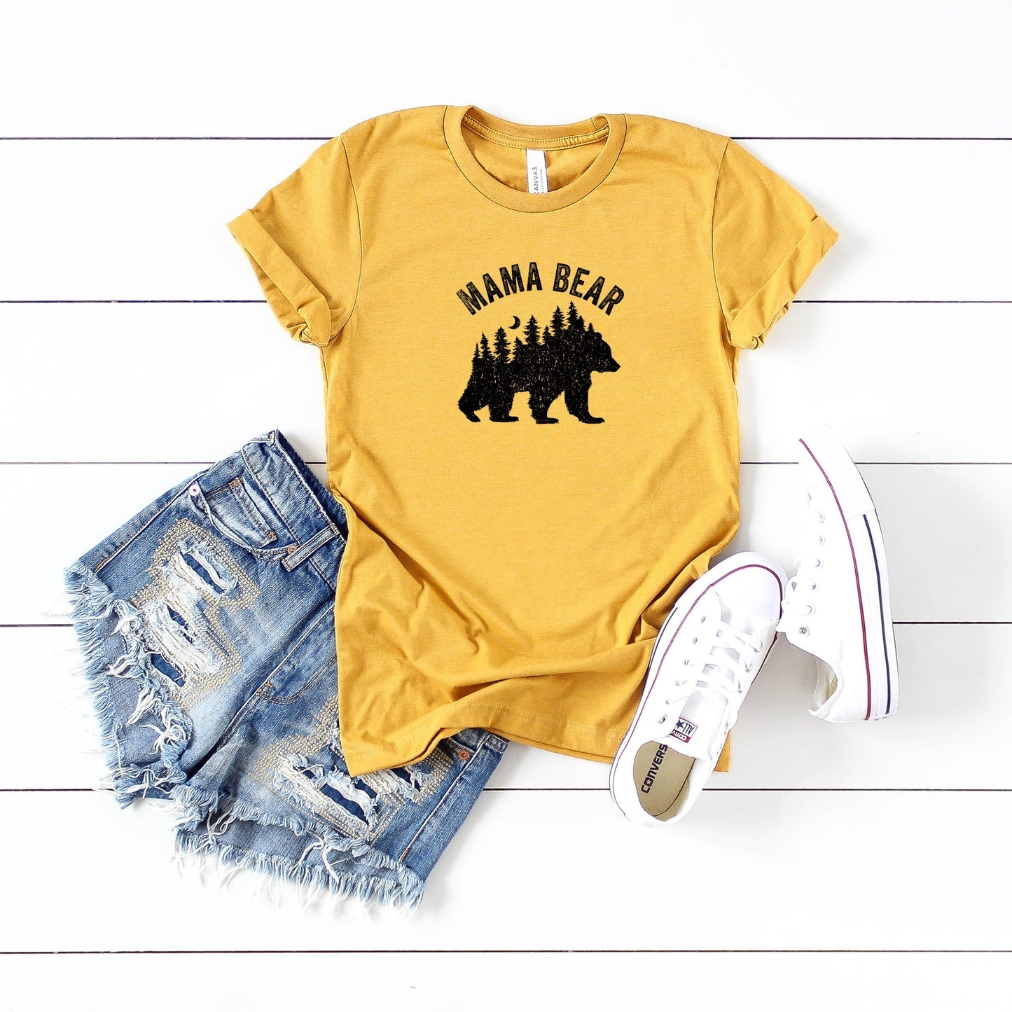 Mama Bear Silhouette | Short Sleeve Crew Neck