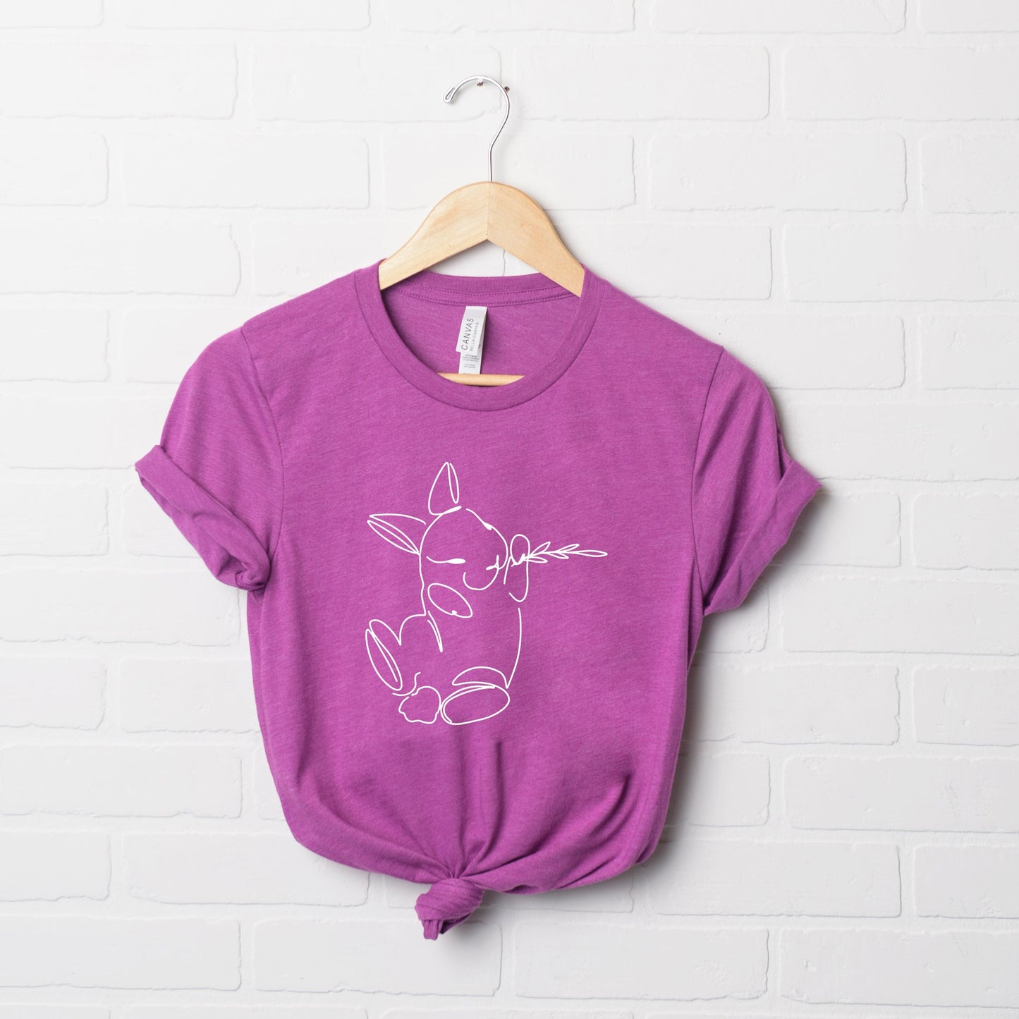 Hand Drawn Bunny | Short Sleeve Crew Neck
