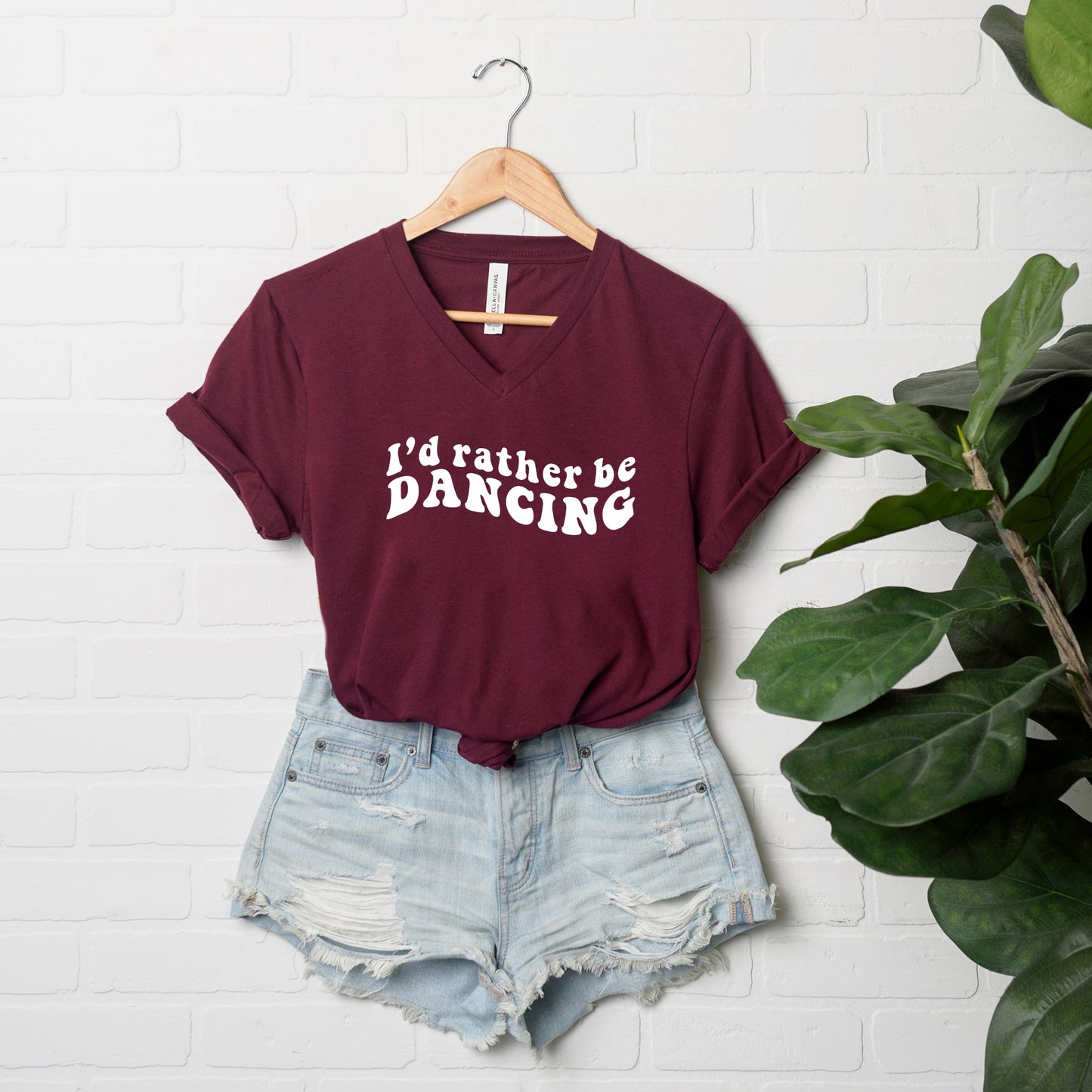 I'd Rather Be Dancing Wavy | Short Sleeve V-Neck