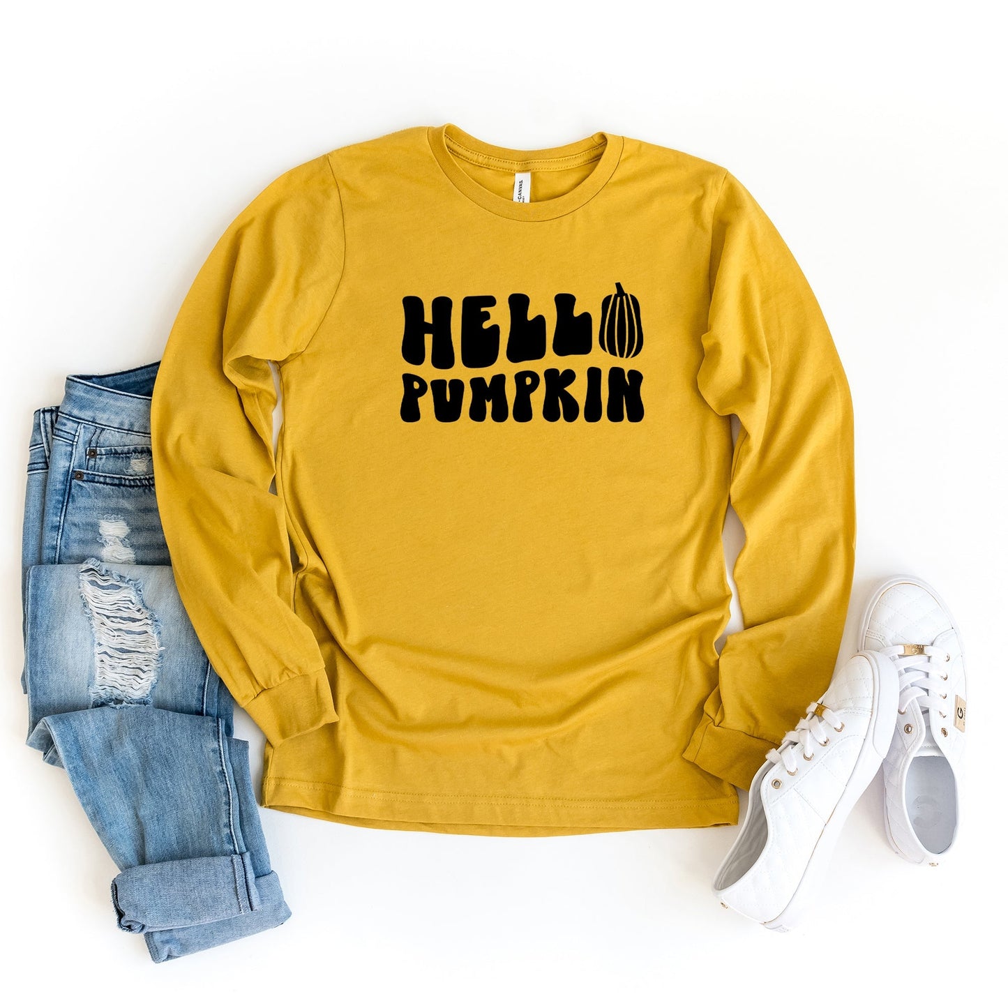 Hello Pumpkin Bold | Long Sleeve Crew Neck