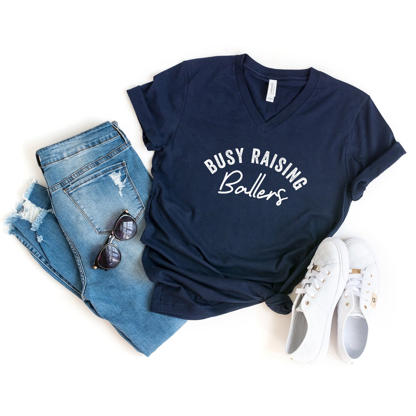 I'm Busy Raising Ballers | Short Sleeve Crew Neck