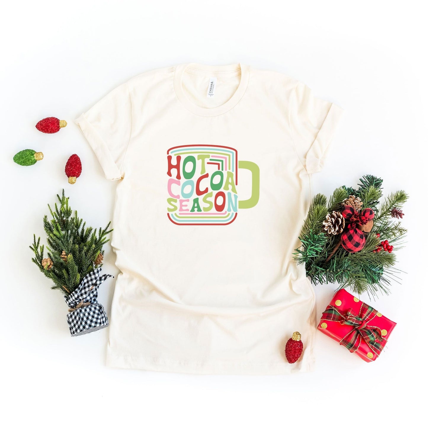 Retro Hot Cocoa Season | Short Sleeve Crew Neck