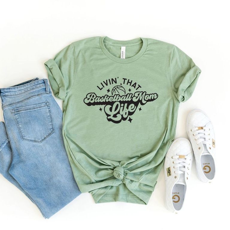 Livin' That Basketball Mom Life | Short Sleeve Crew Neck