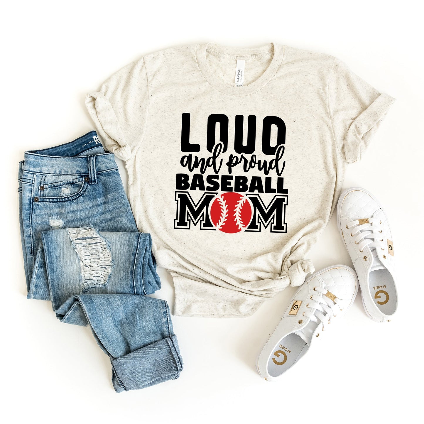 Loud And Proud Baseball Mom | Short Sleeve Crew Neck