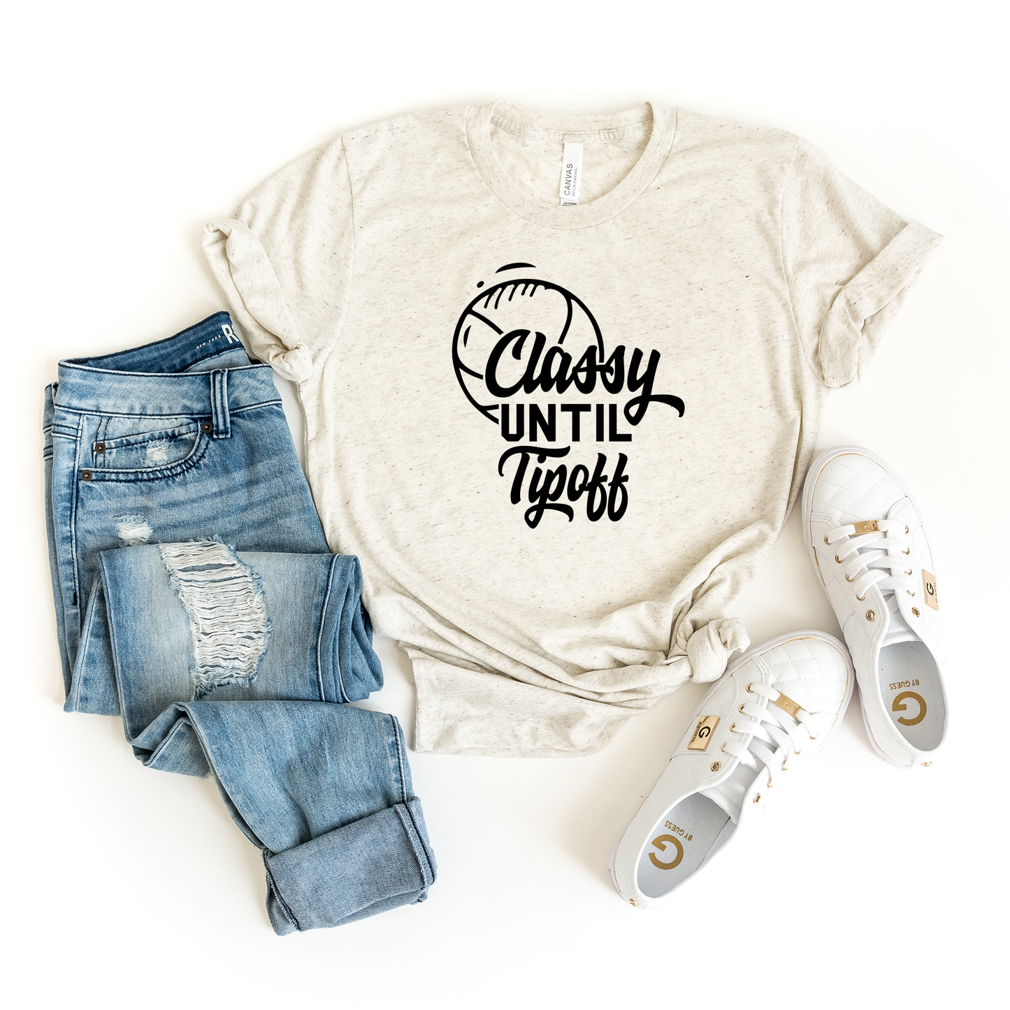 Classy Until Tipoff | Short Sleeve Crew Neck