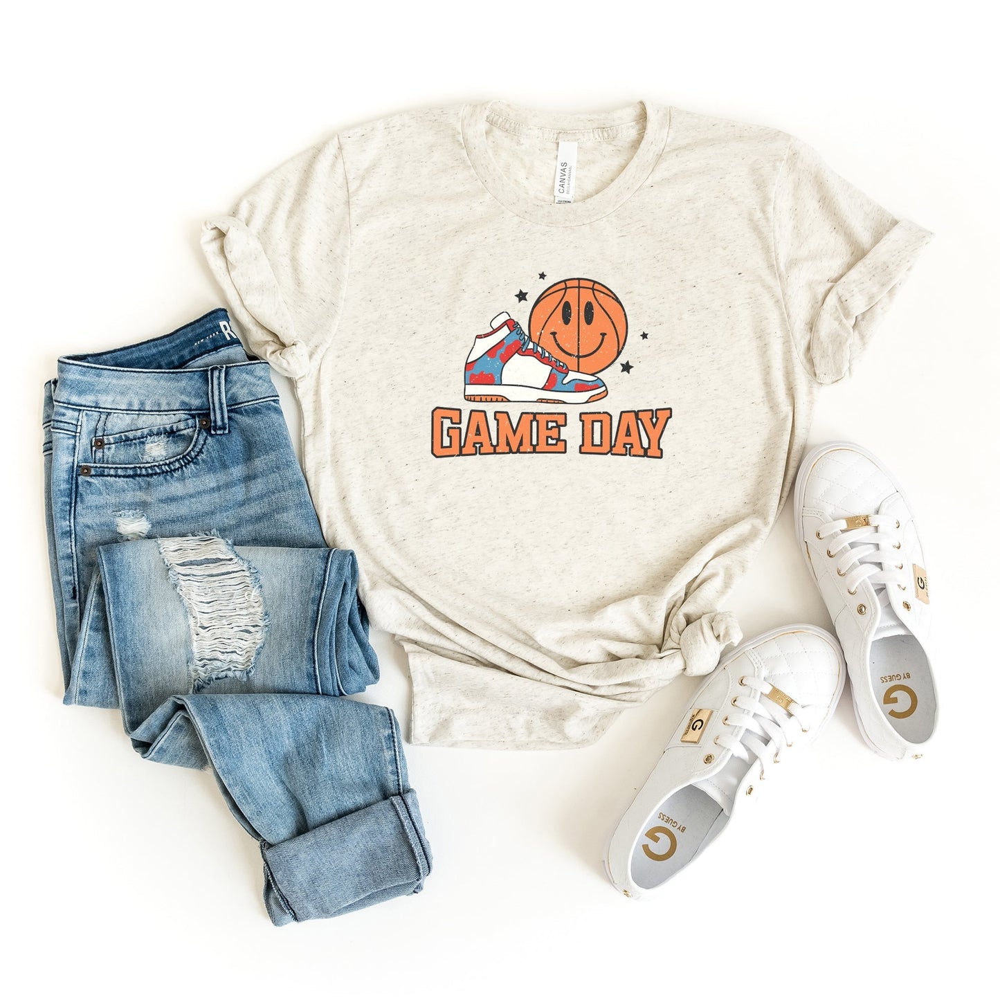 Vintage Game Day Basketball | Short Sleeve Graphic Tee