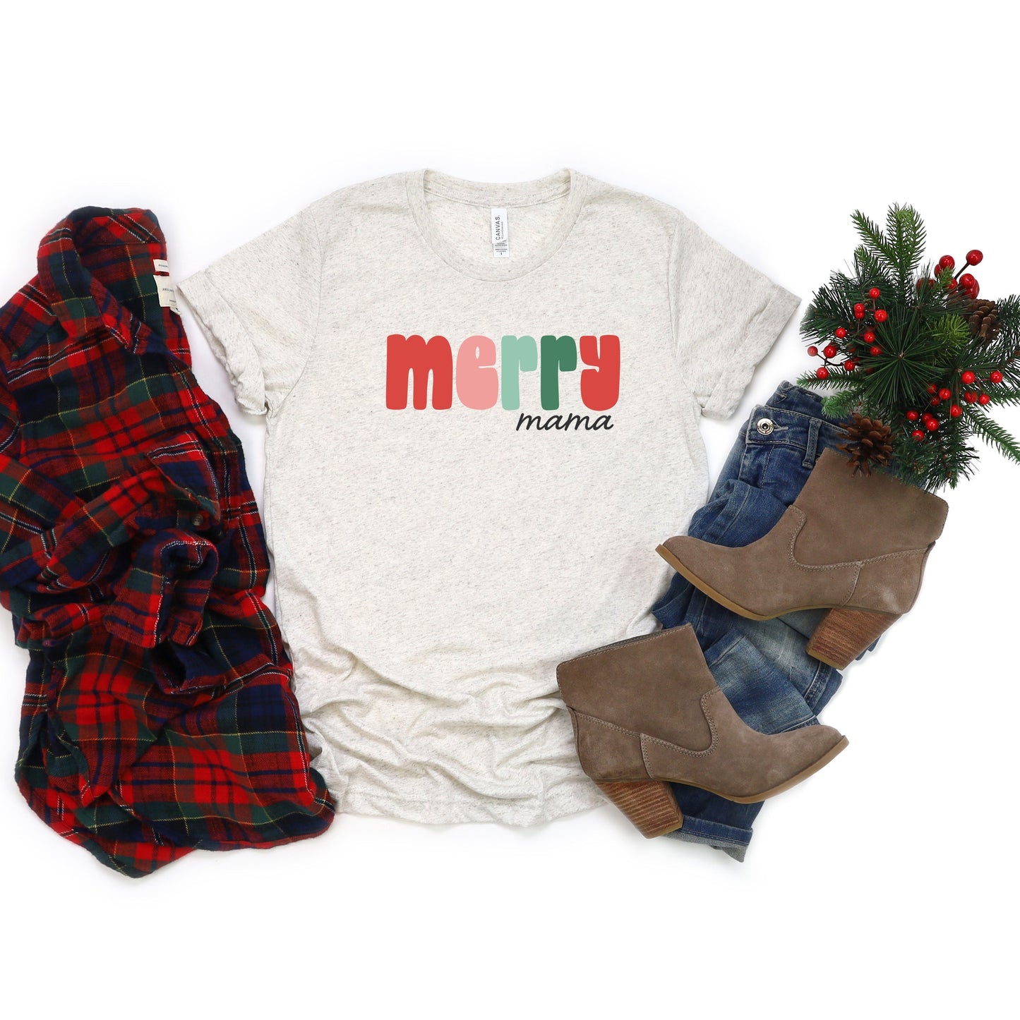Merry Mama Bold | Short Sleeve Crew Neck
