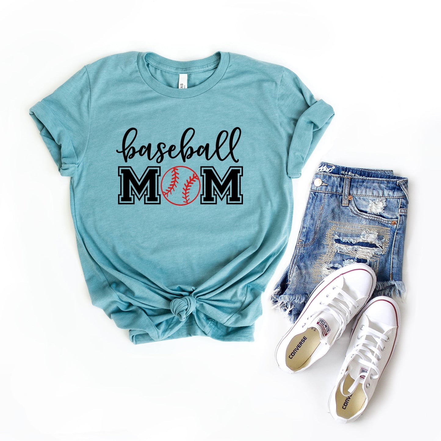 Baseball Mom With Ball | Short Sleeve Crew Neck
