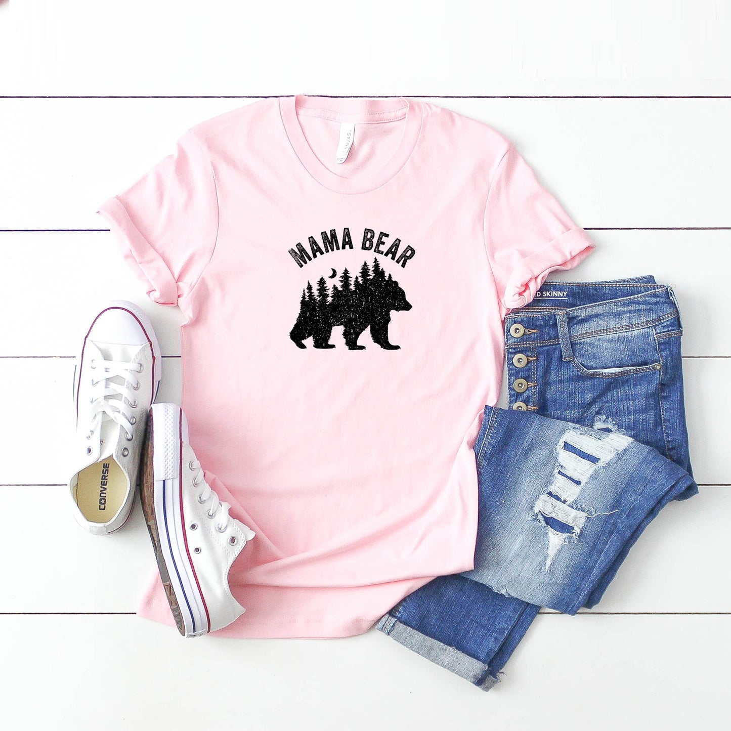 Mama Bear Silhouette | Short Sleeve Crew Neck