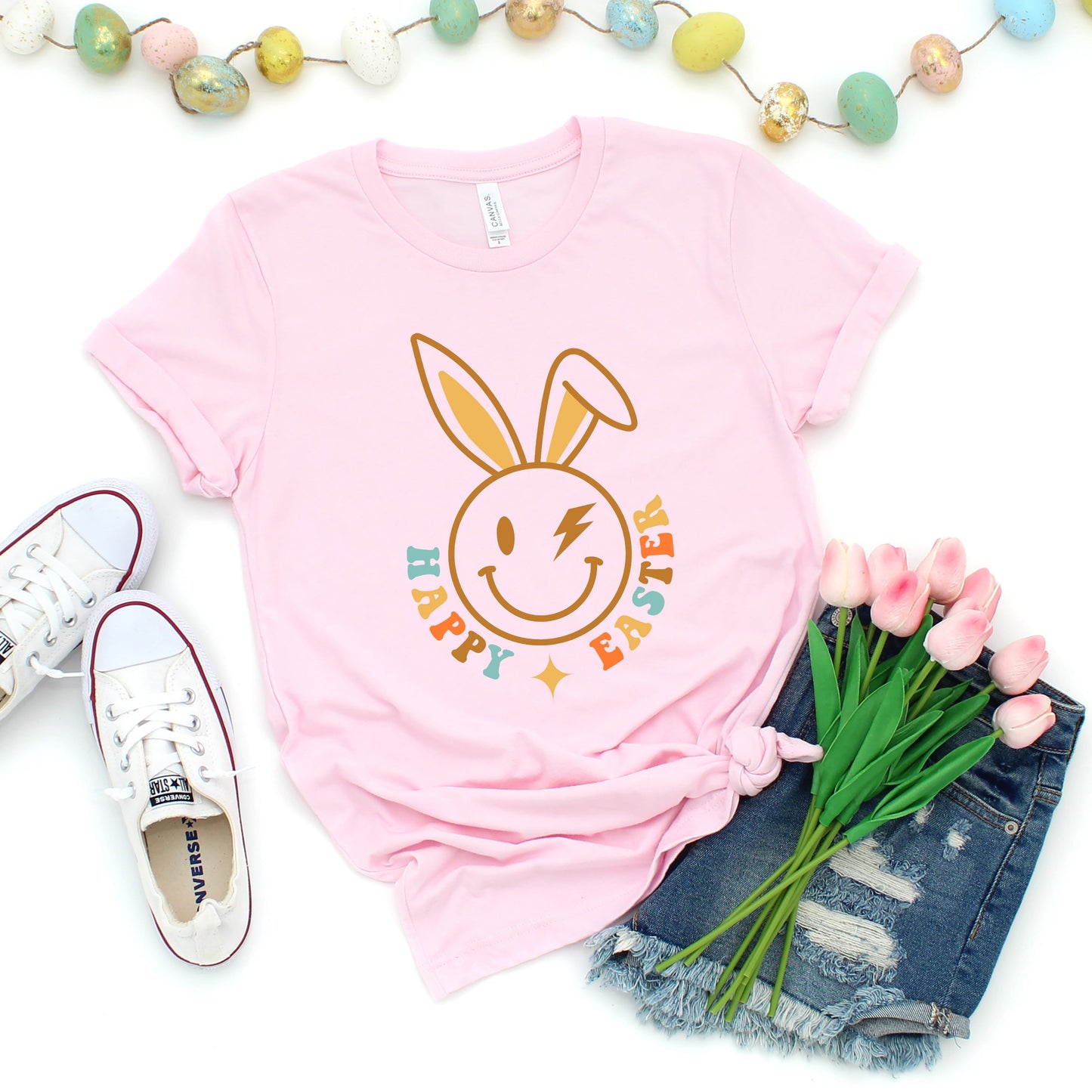 Happy Easter Bunny Wink | Short Sleeve Crew Neck