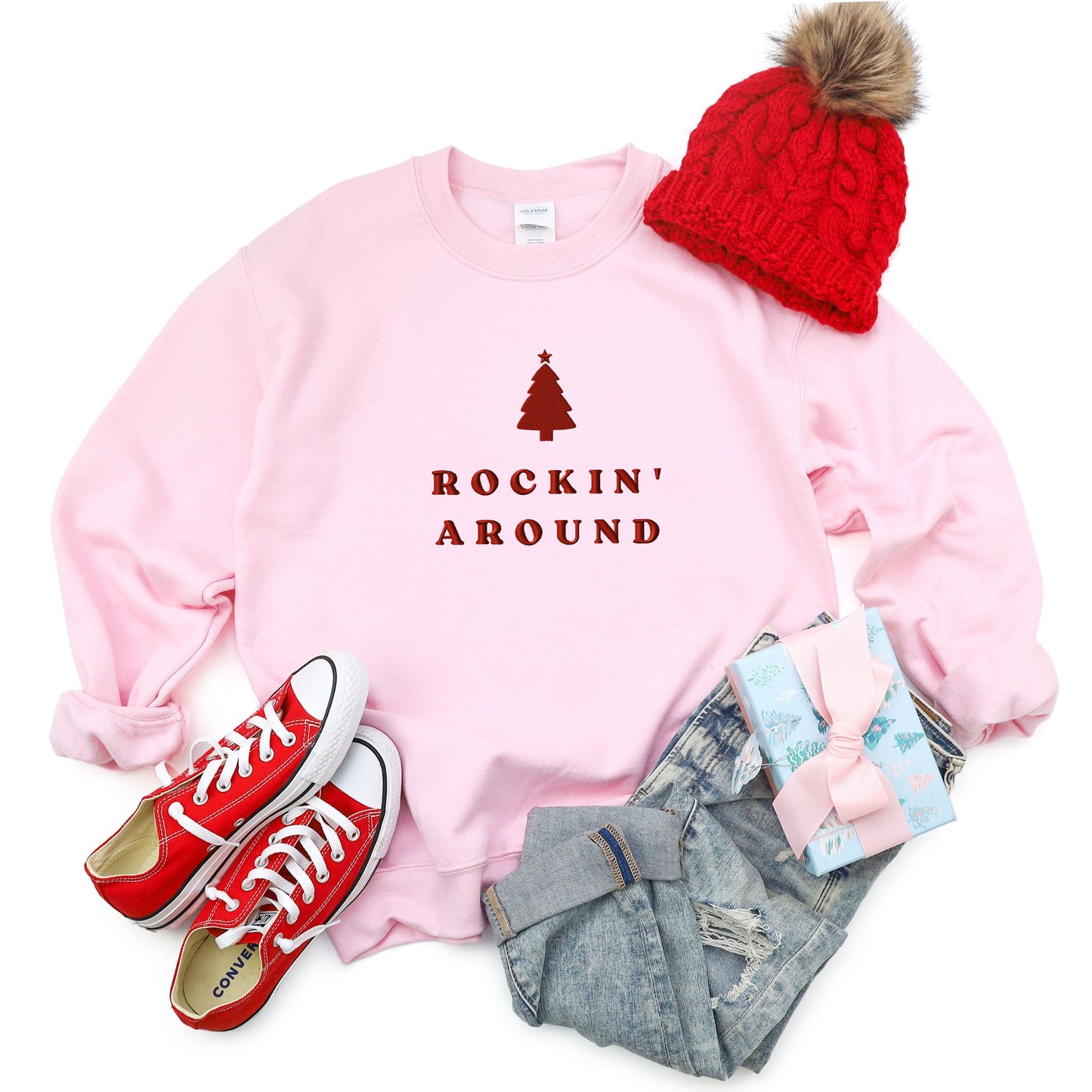 Embroidered Rockin' Around Tree | Sweatshirt