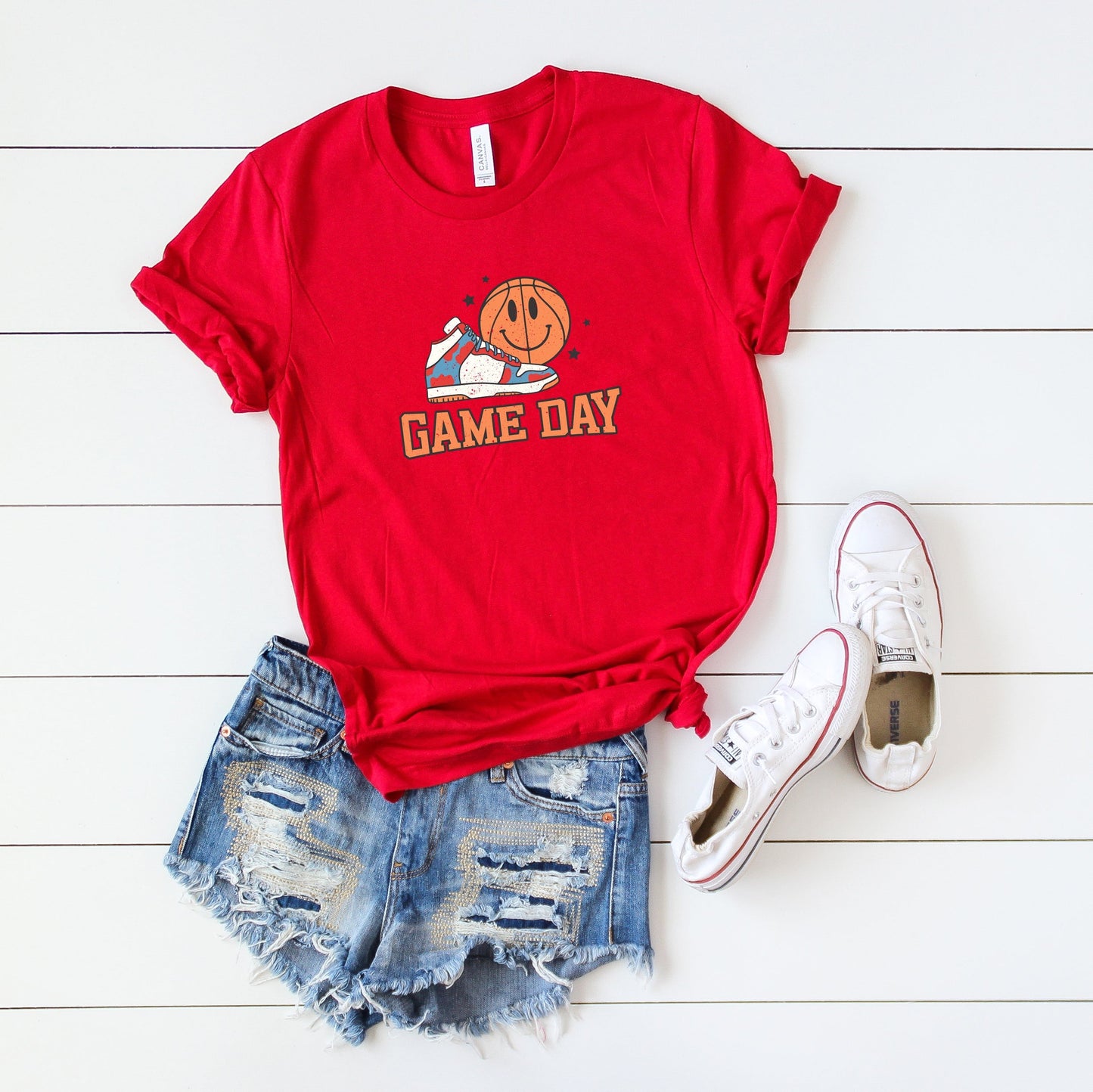 Vintage Game Day Basketball | Short Sleeve Graphic Tee