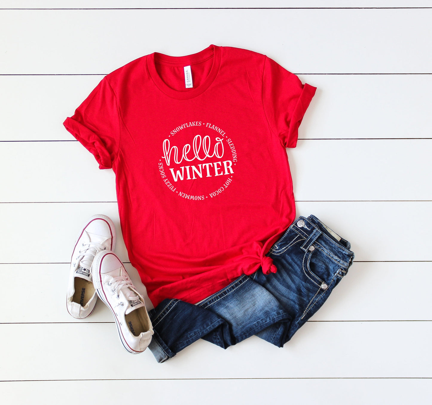 Hello Winter | Short Sleeve Crew Neck